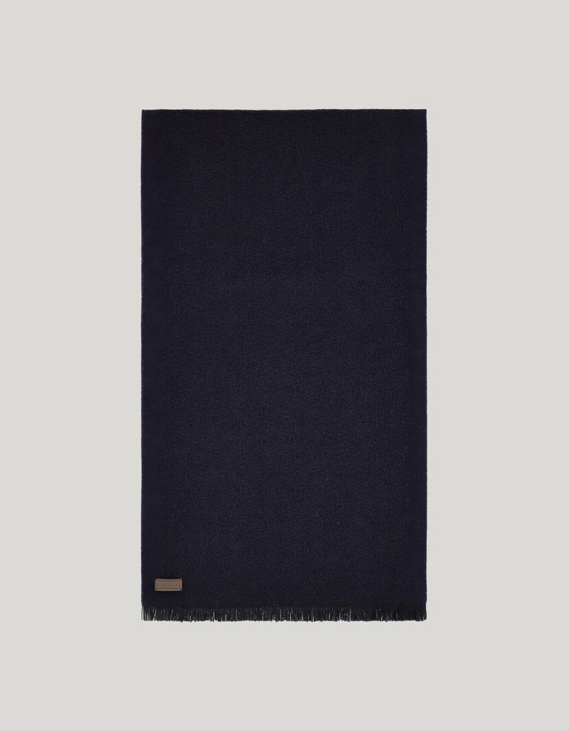 BLUE MICRO TEXTURED VIRGIN WOOL SCARF 1