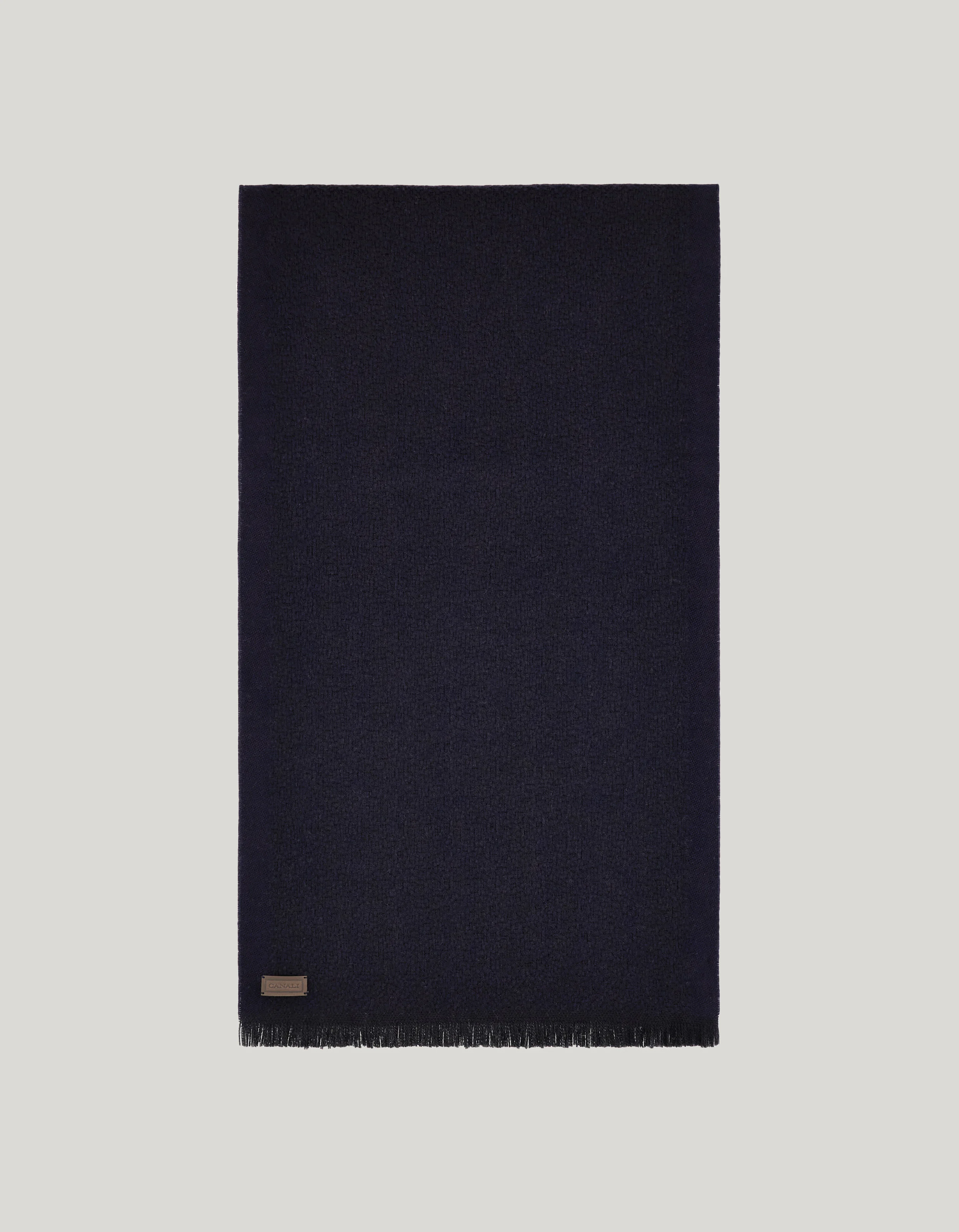 BLUE MICRO TEXTURED VIRGIN WOOL SCARF - 1