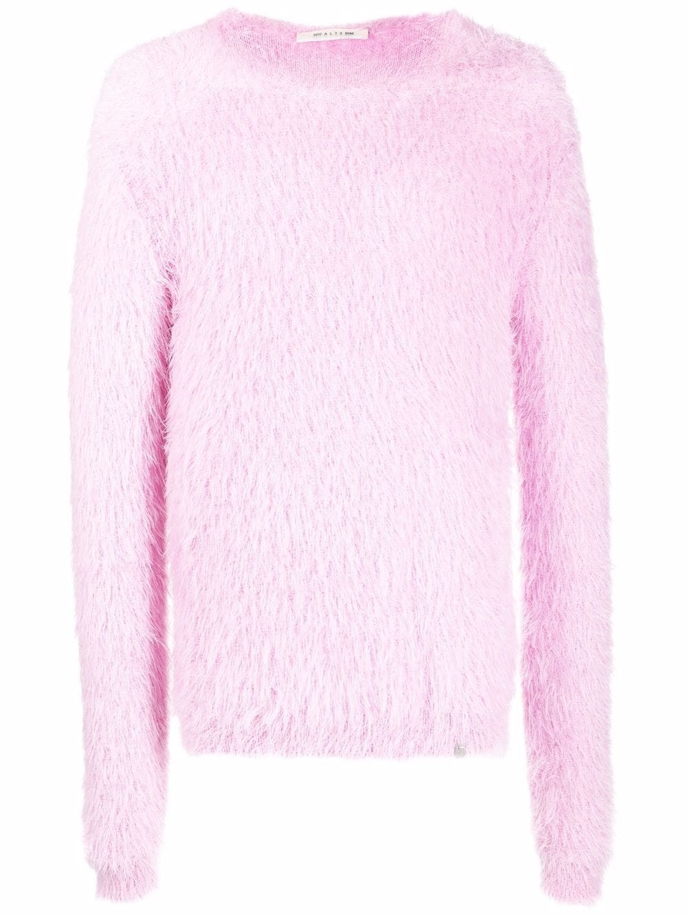 faux-fur round-neck jumper - 1