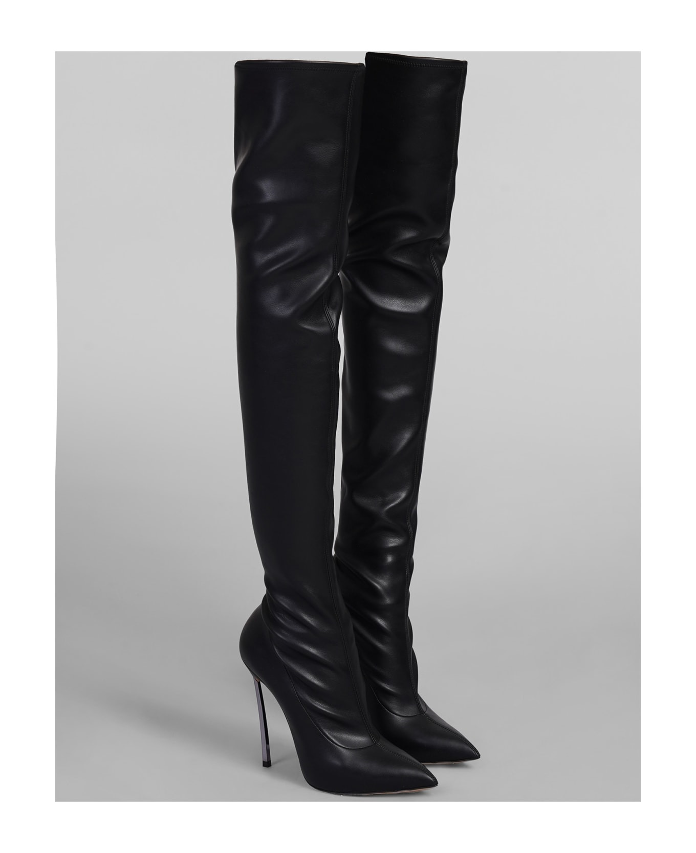 Blade High Heels Boots In Black Leather - 2