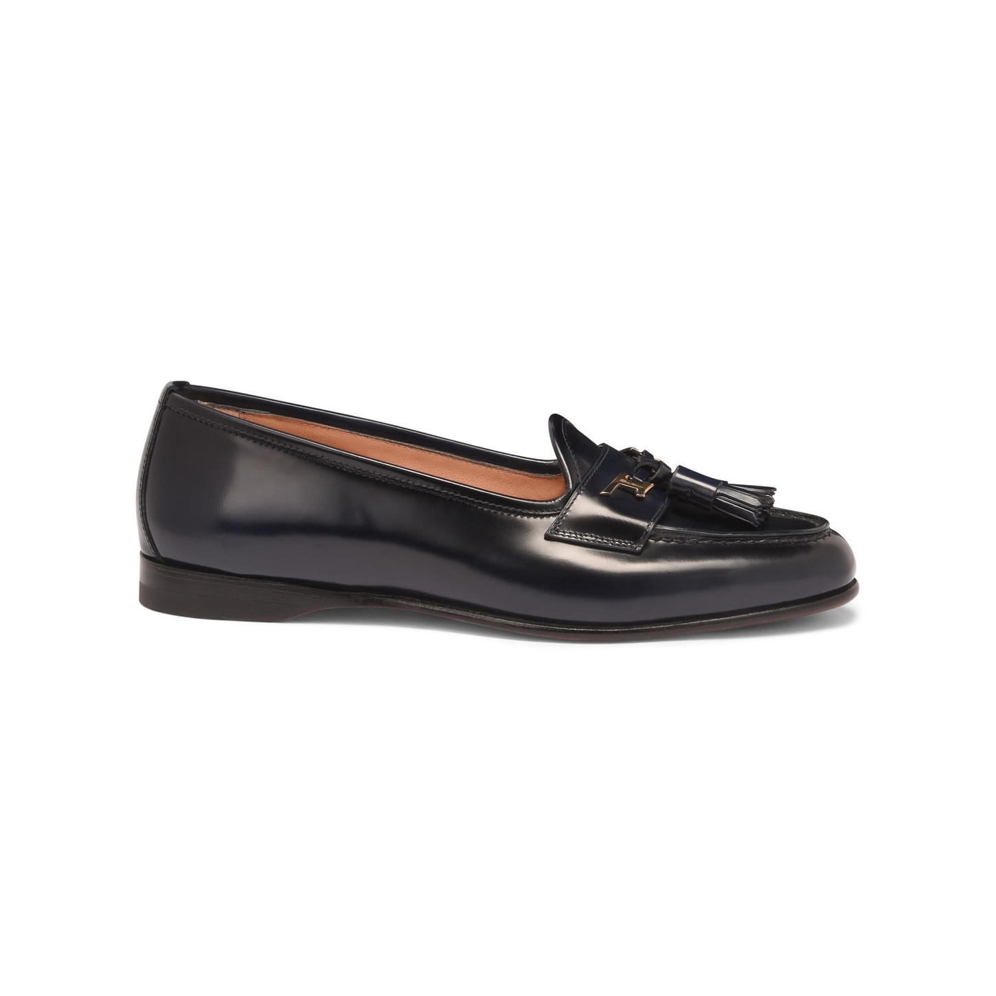 Women's blue leather Andrea tassel loafer - 1