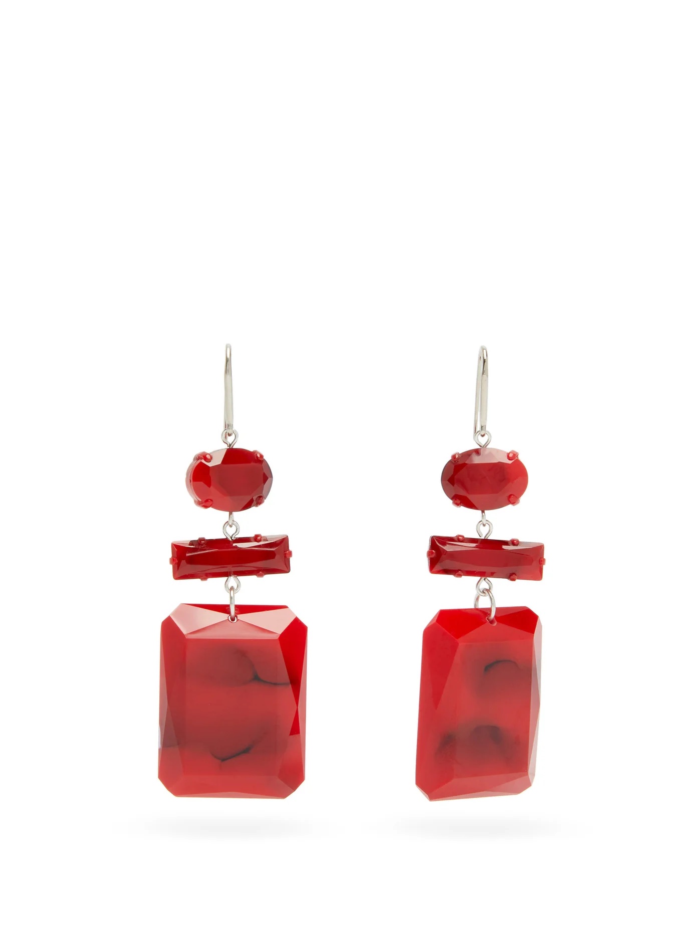 Carved-resin drop earrings - 1