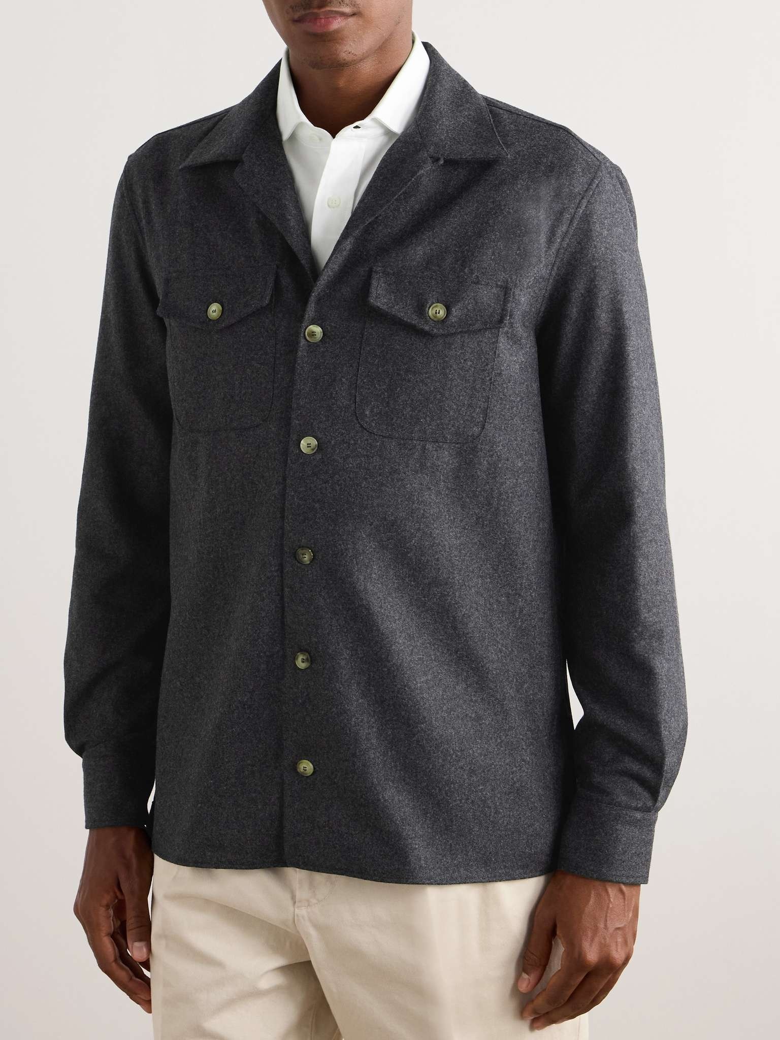 Camp-Collar Wool-Felt Overshirt - 3