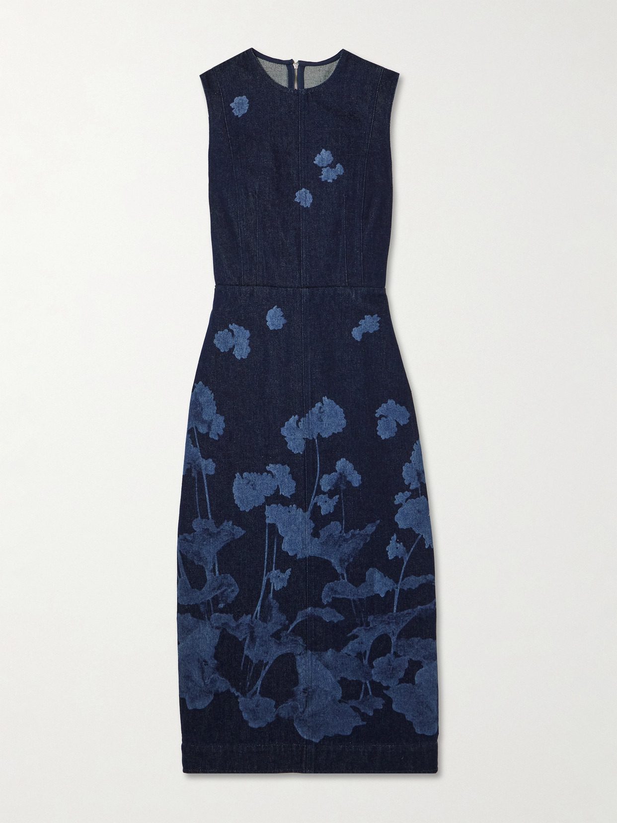 Elena Floral-print Denim Midi Dress - 1