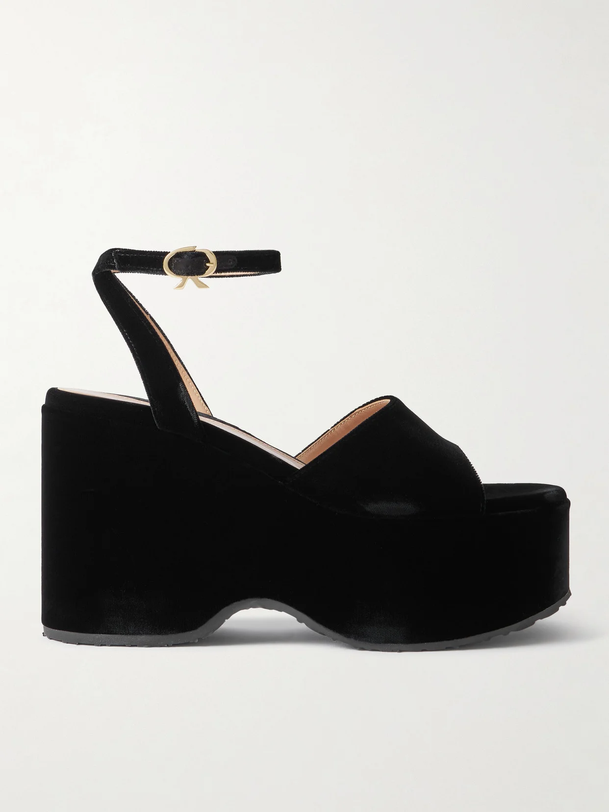 Thalia 105 Velvet Platform Sandals - 1