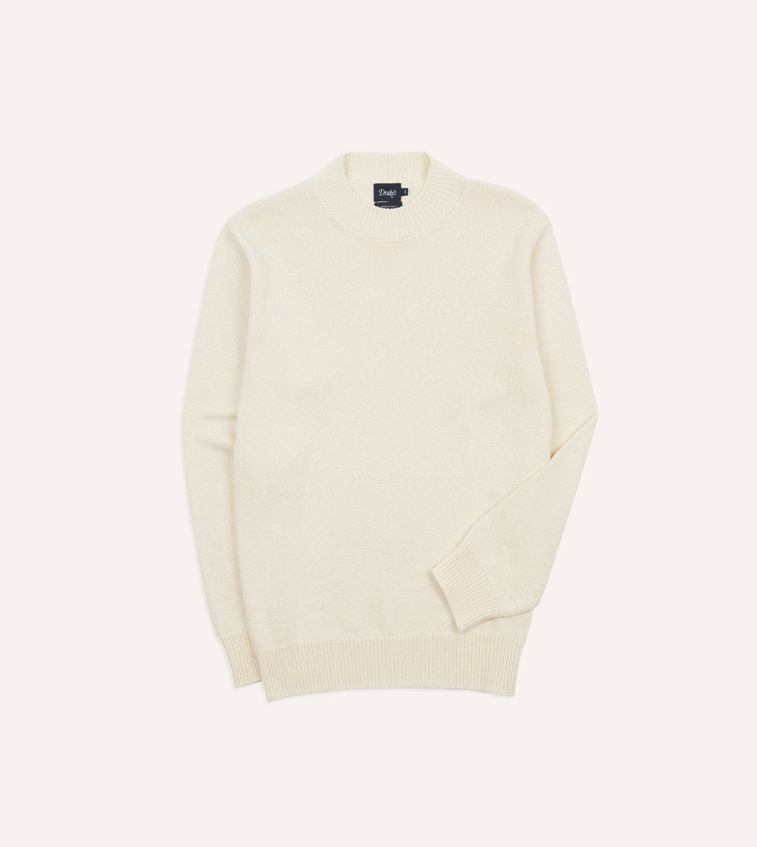 Ecru Cotton Mock Neck Jumper - 1