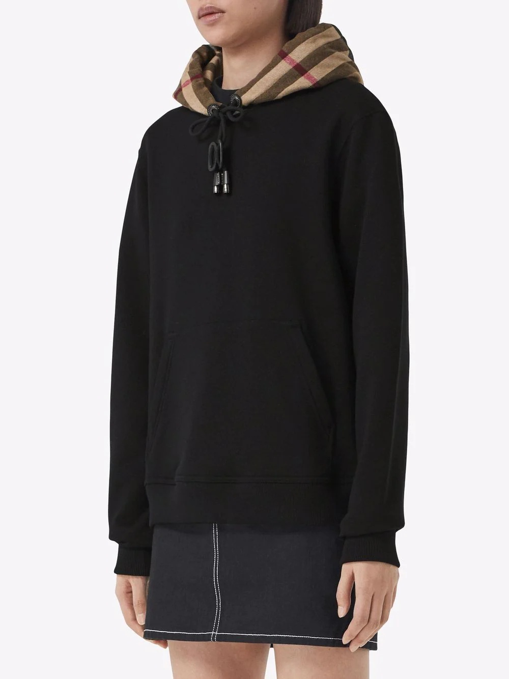 Vintage-check cotton hoodie - 3