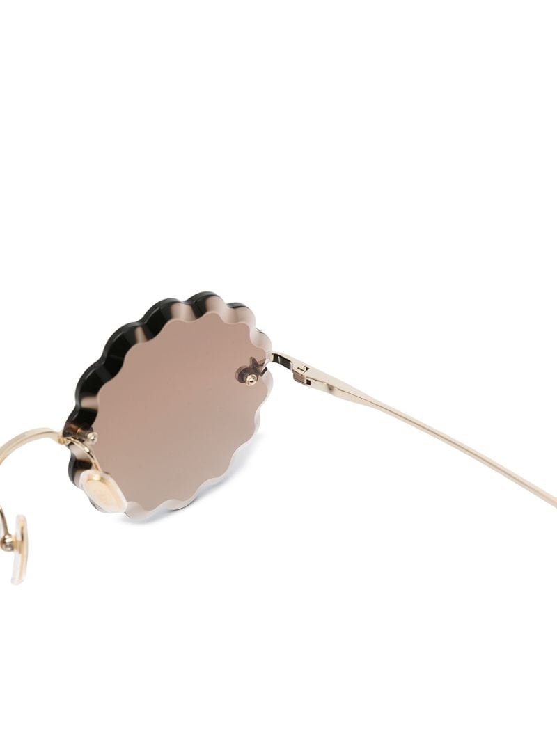 scalloped round frame sunglasses - 3