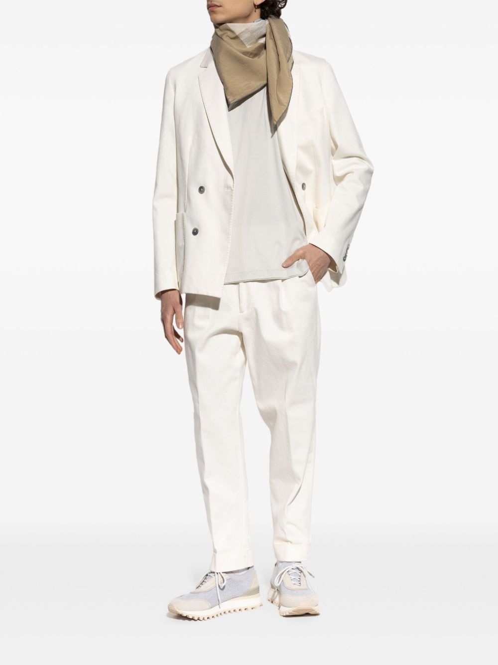cotton-blend blazer - 2