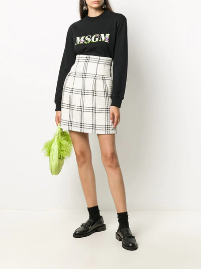 MSGM floral logo sweatshirt outlook