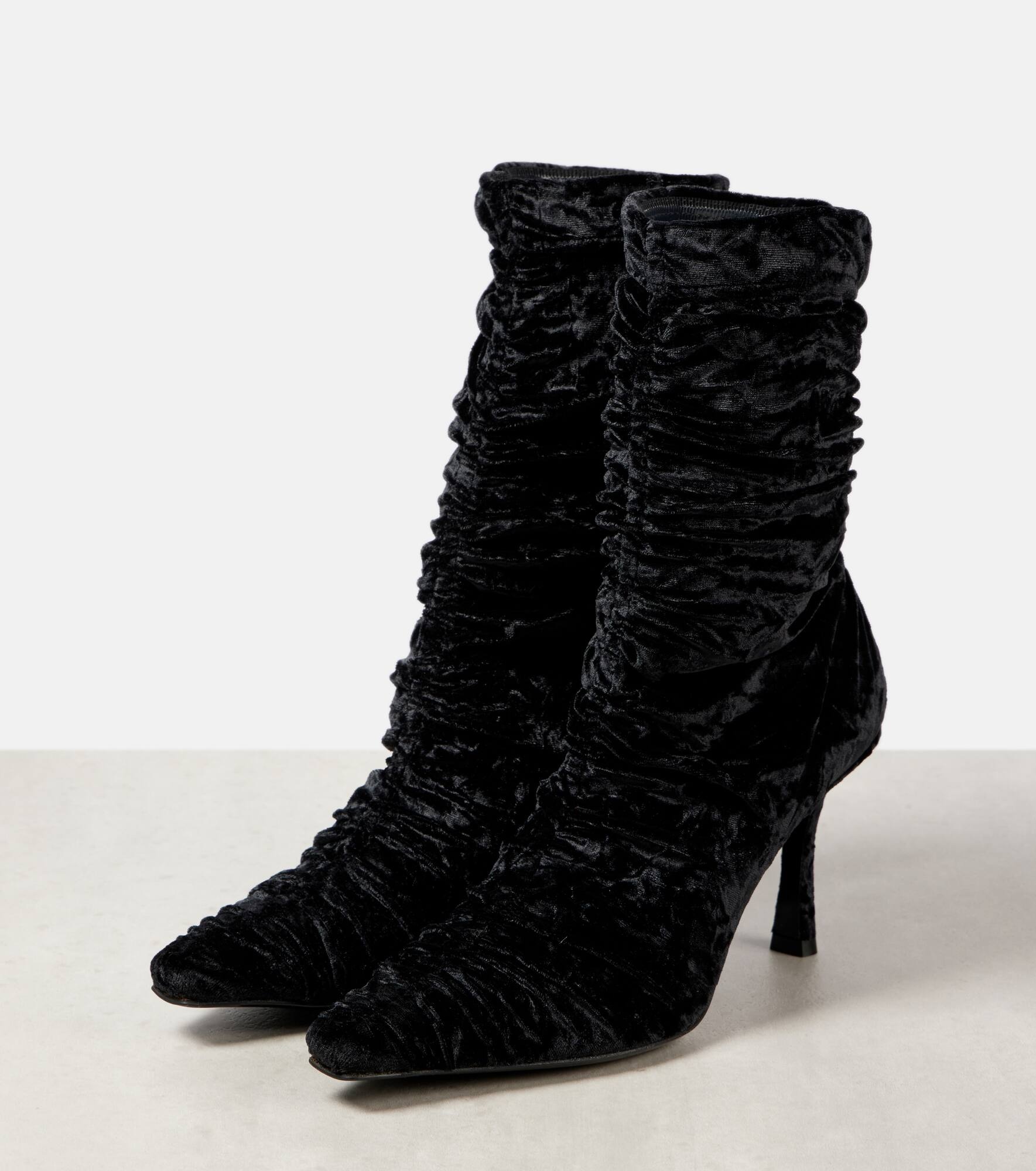 Lotta 85 velvet ankle boots - 4