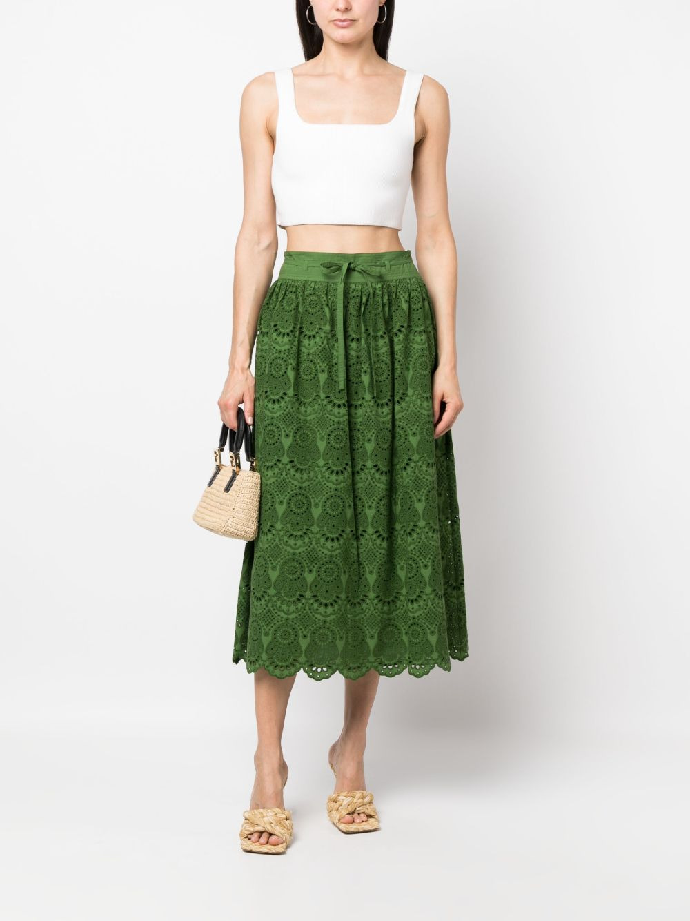 Clarabella eyelet-detail skirt - 2