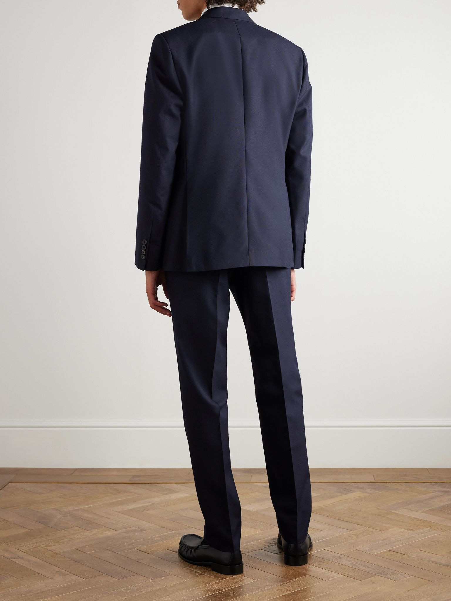 Slim-Fit Grain de Poudre Wool Suit Navy - 4