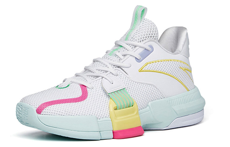 ANTA Light Crazy 1 Basketball Shoes 'White Green Pink' 112221618-4 - 3