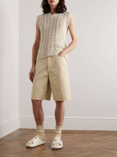 Off-White Wave Off Straight-Leg Cotton-Canvas Shorts outlook