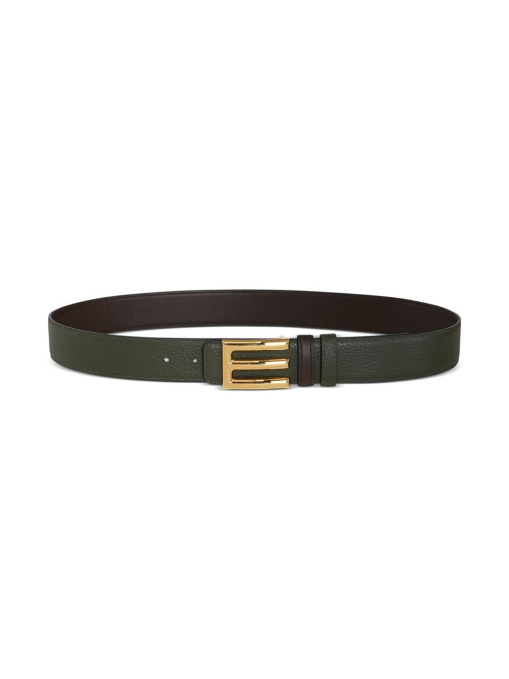 logo-buckle leather belt - 3