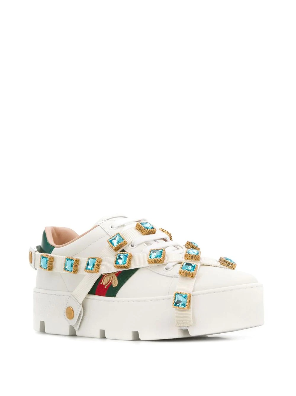 crystal embellished bee sneakers - 2