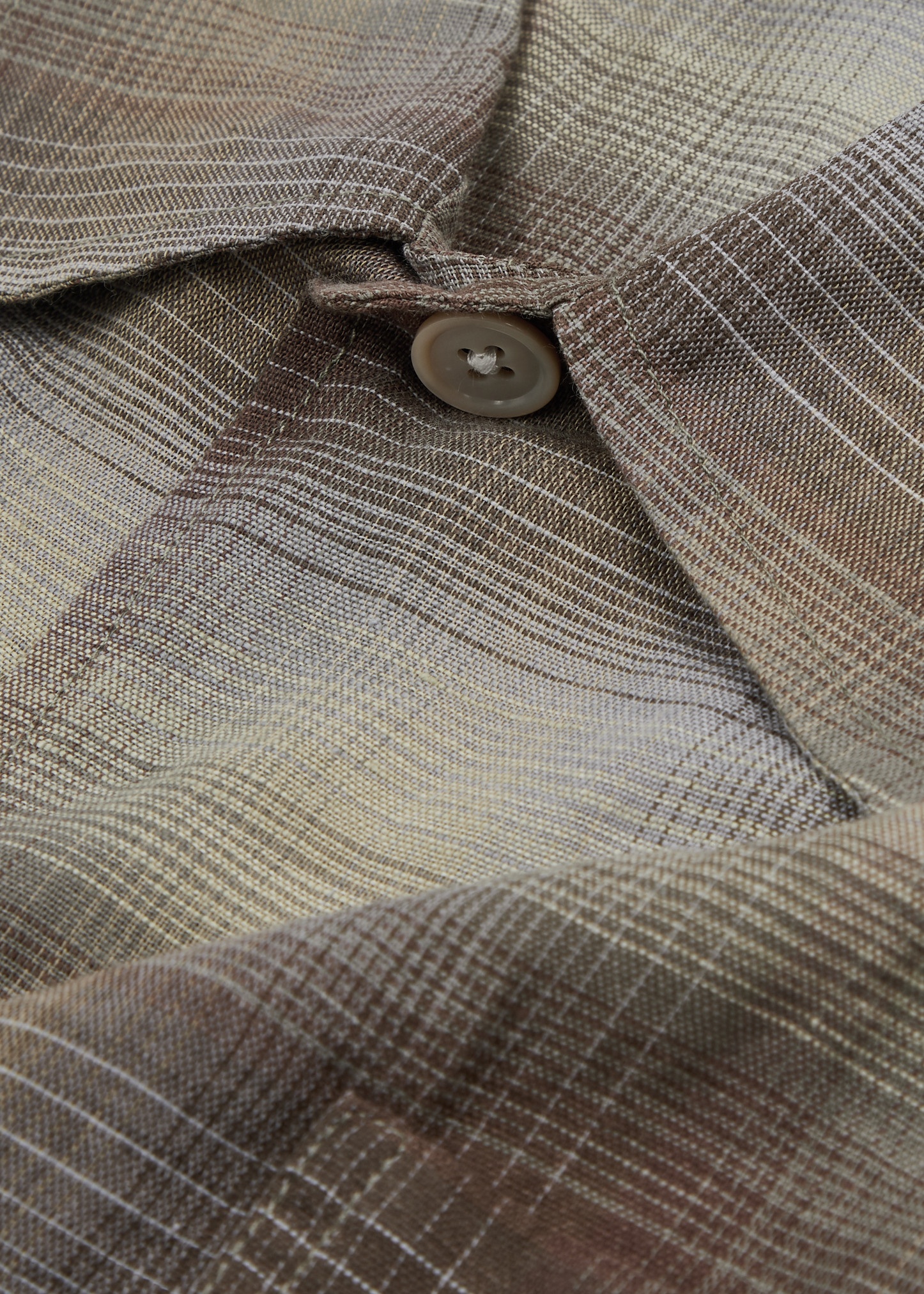 Box checked linen-blend shirt - 5