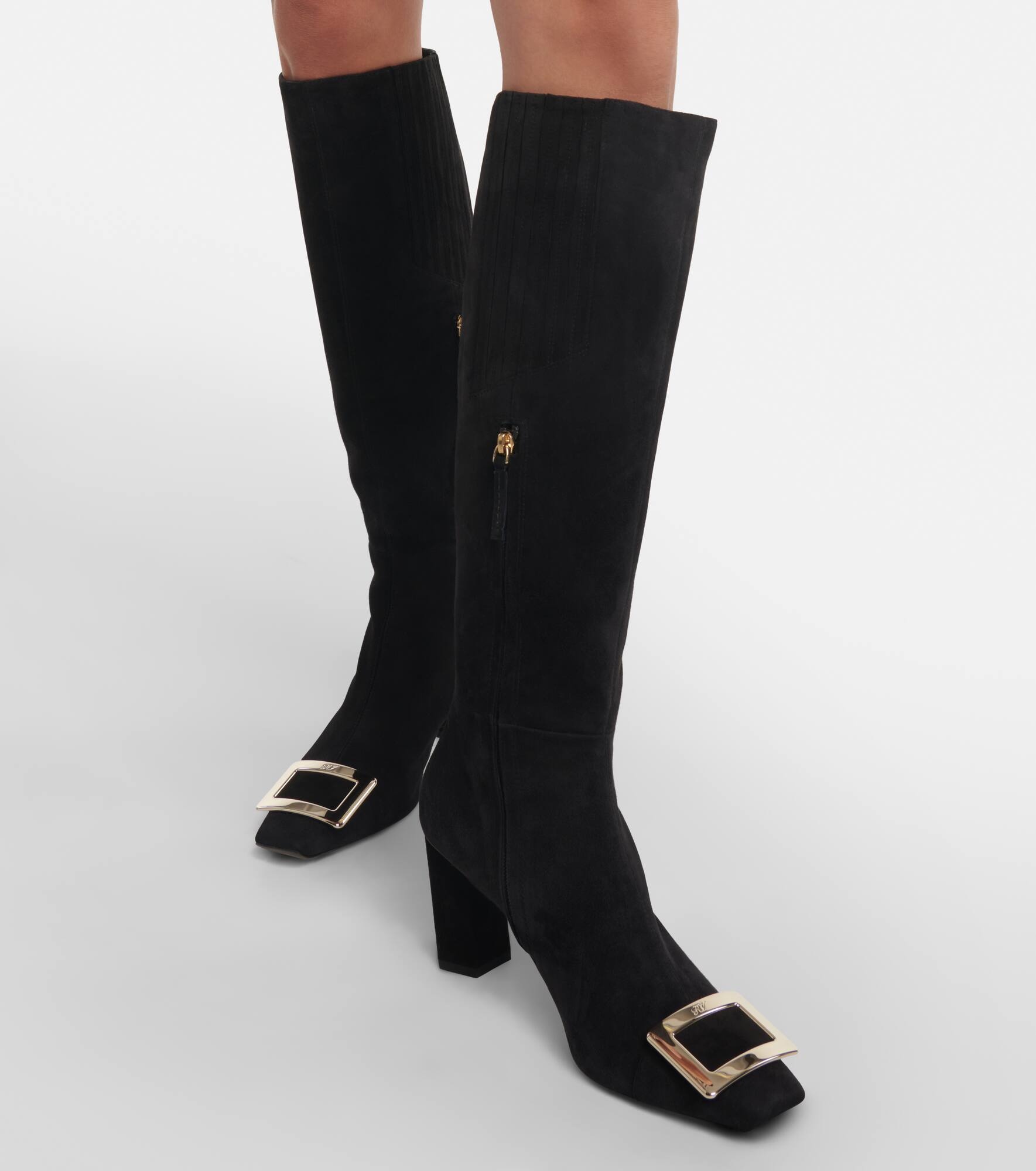 Belle Vivier suede knee-high boots - 4