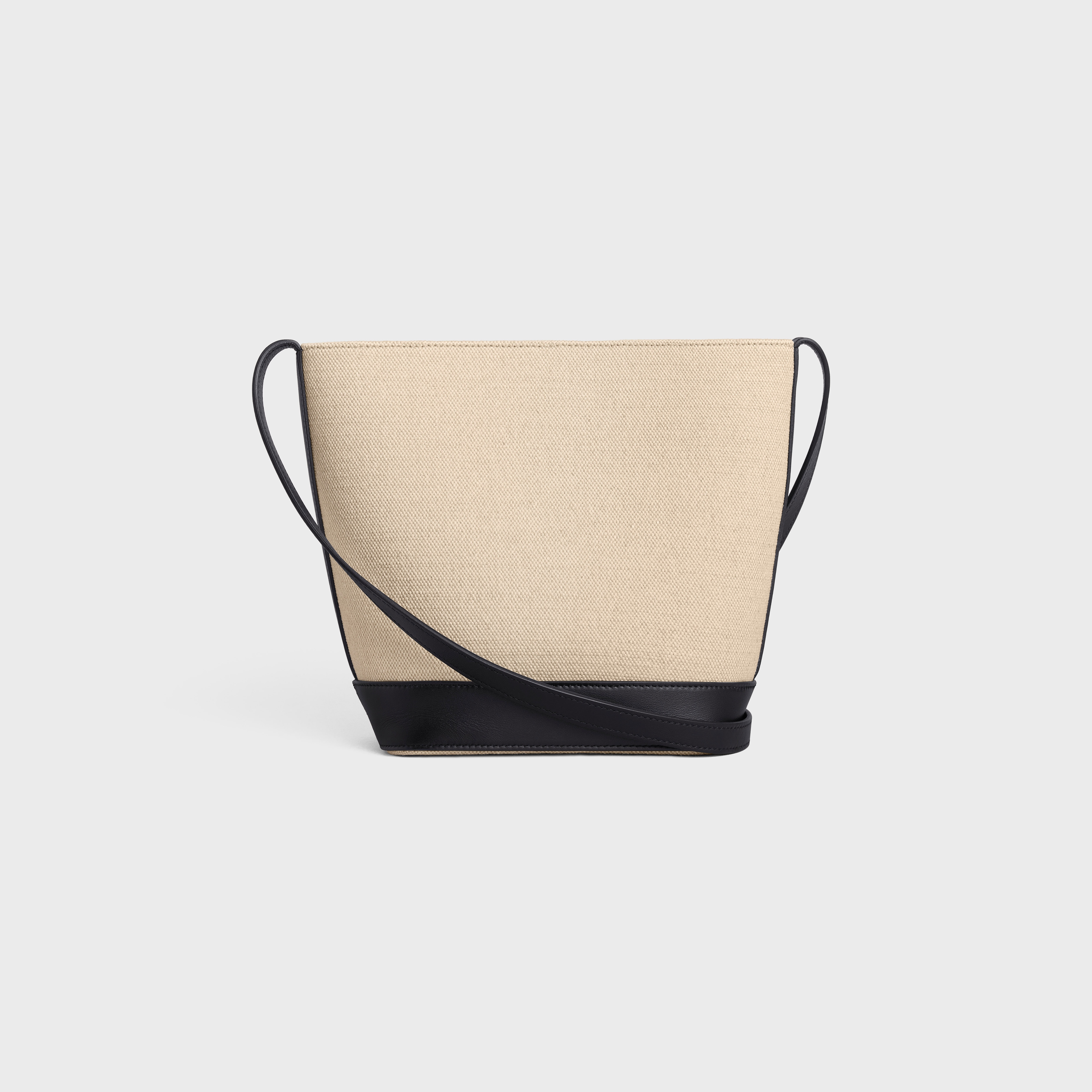 SMALL BUCKET CUIR TRIOMPHE in Textile and Calfskin - 3