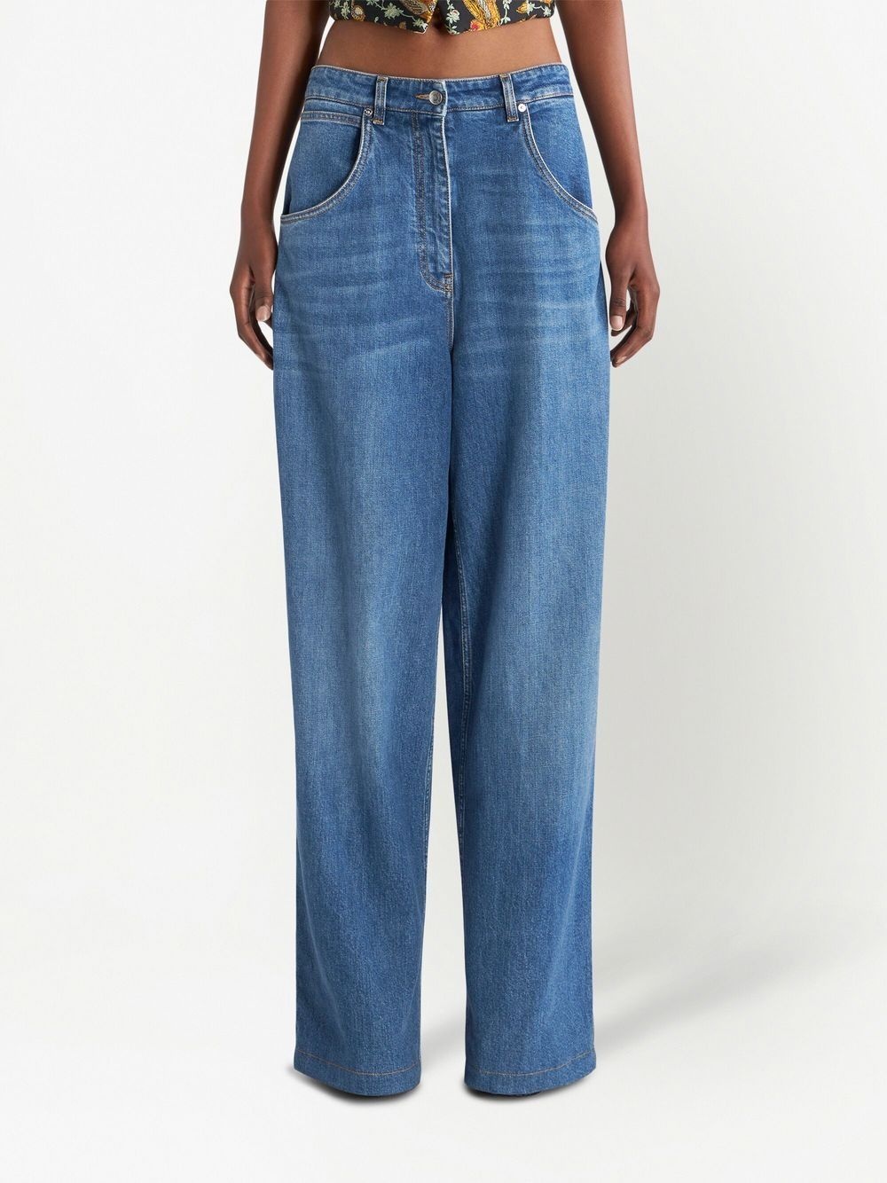 logo-appliqué wide-leg jeans - 3