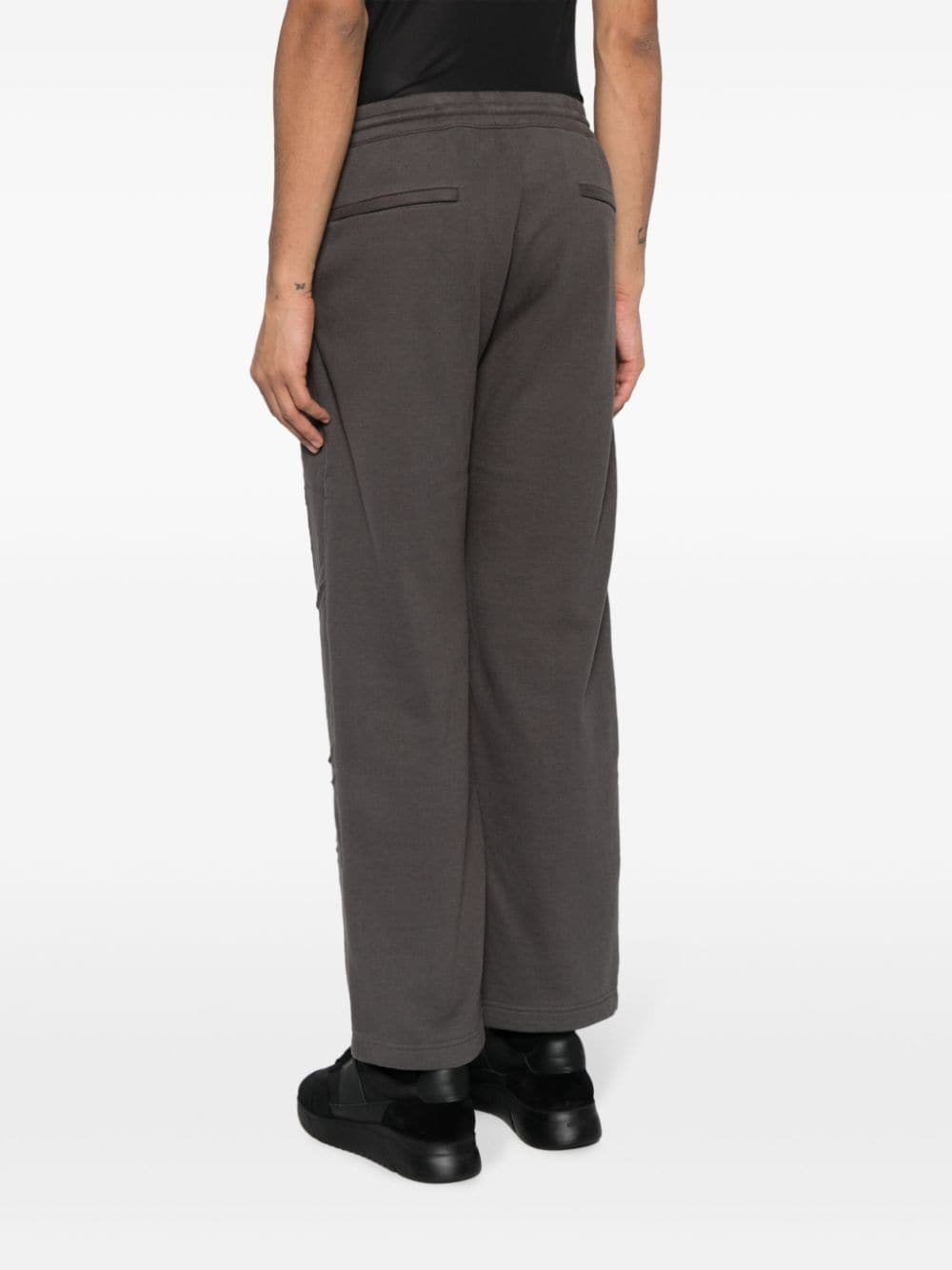 logo-embroidered distressed track pant - 4