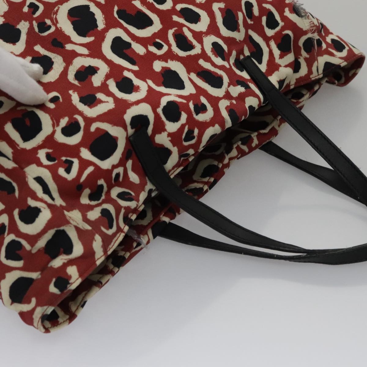 GUCCI Tote Bag Canvas White Red - 7