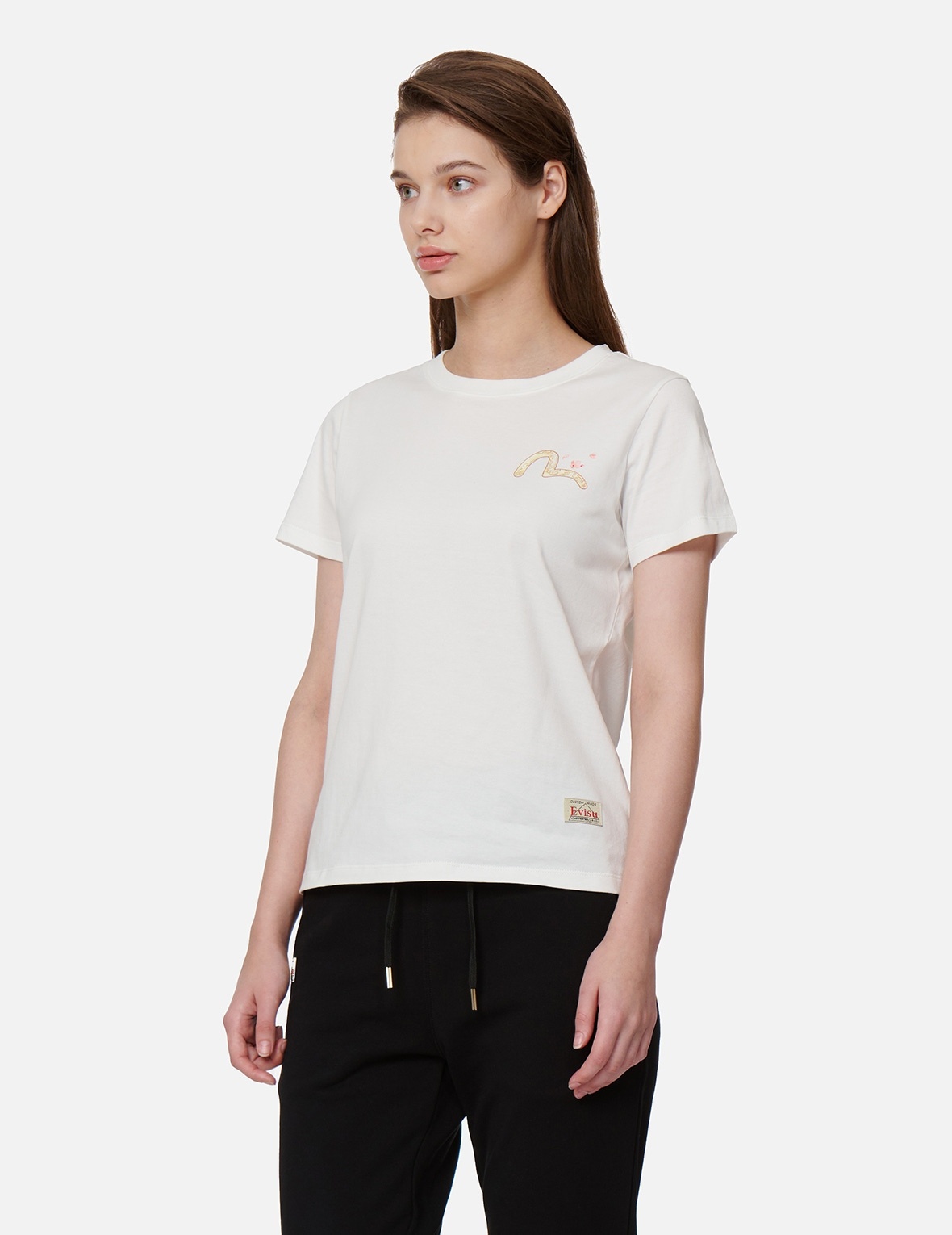 WAVE-PATTERN KAMON PRINT T-SHIRT - 8