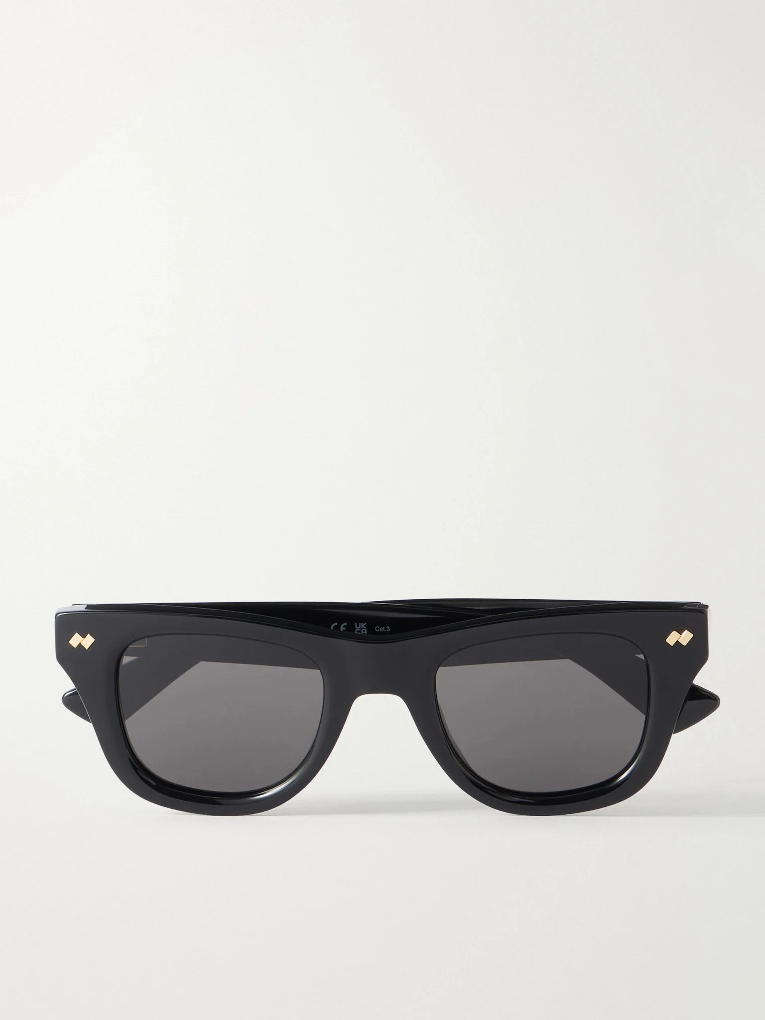 Dizzy square-frame recycled acetate sunglasses Black - 1