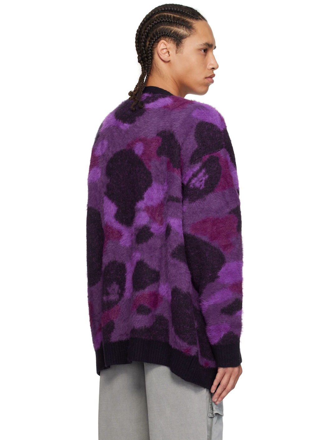 Purple Color Camo Cardigan - 3