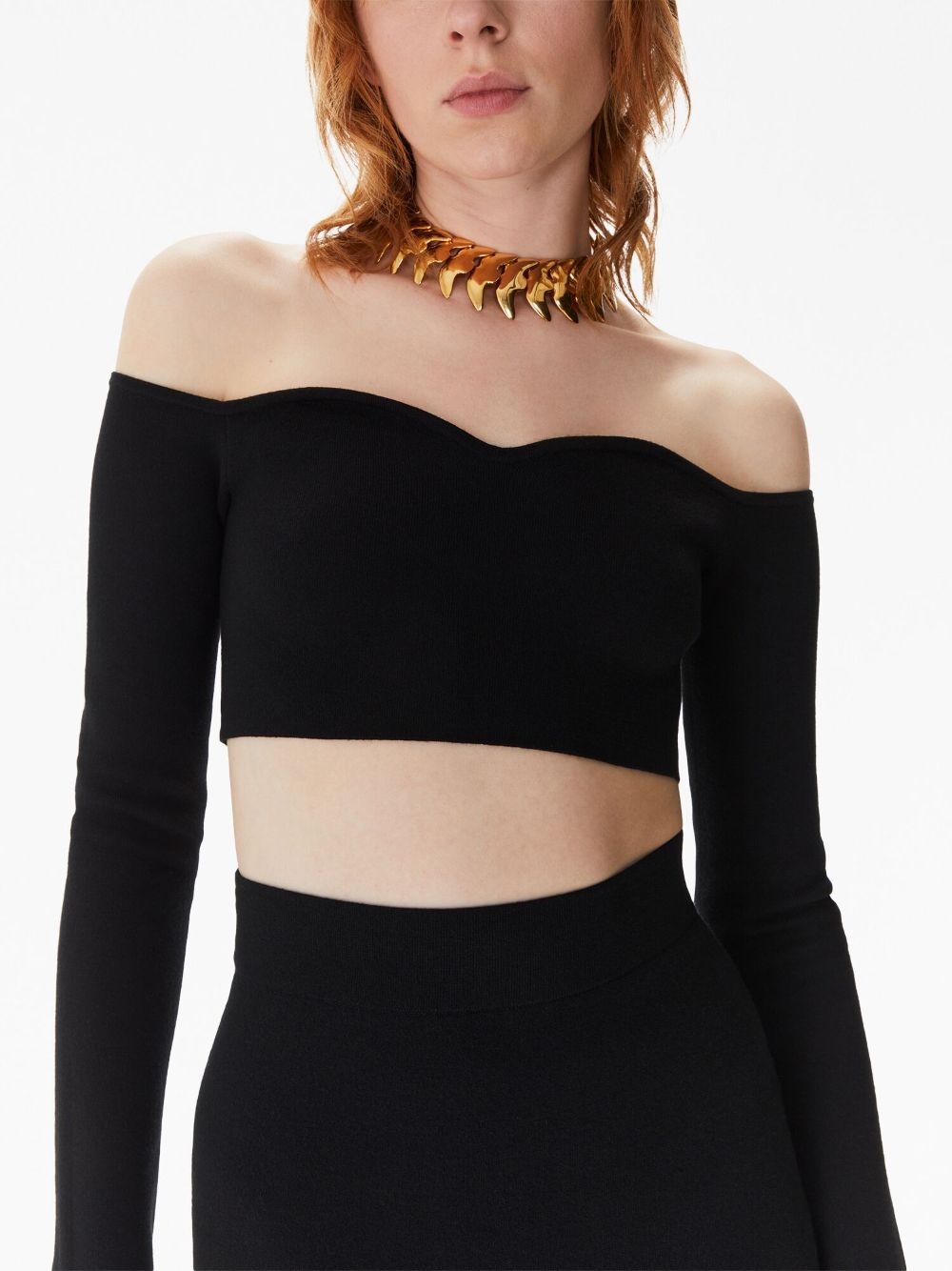 off-shoulder cropped top - 3