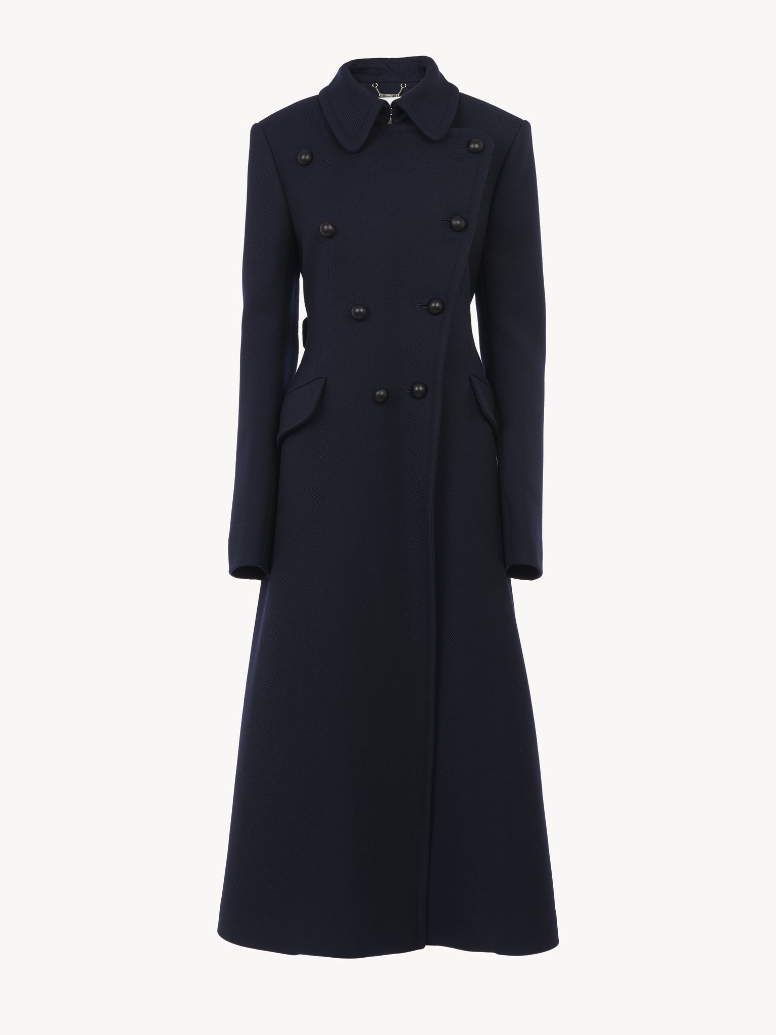 LONG DOUBLE-BREASTED COAT - 3