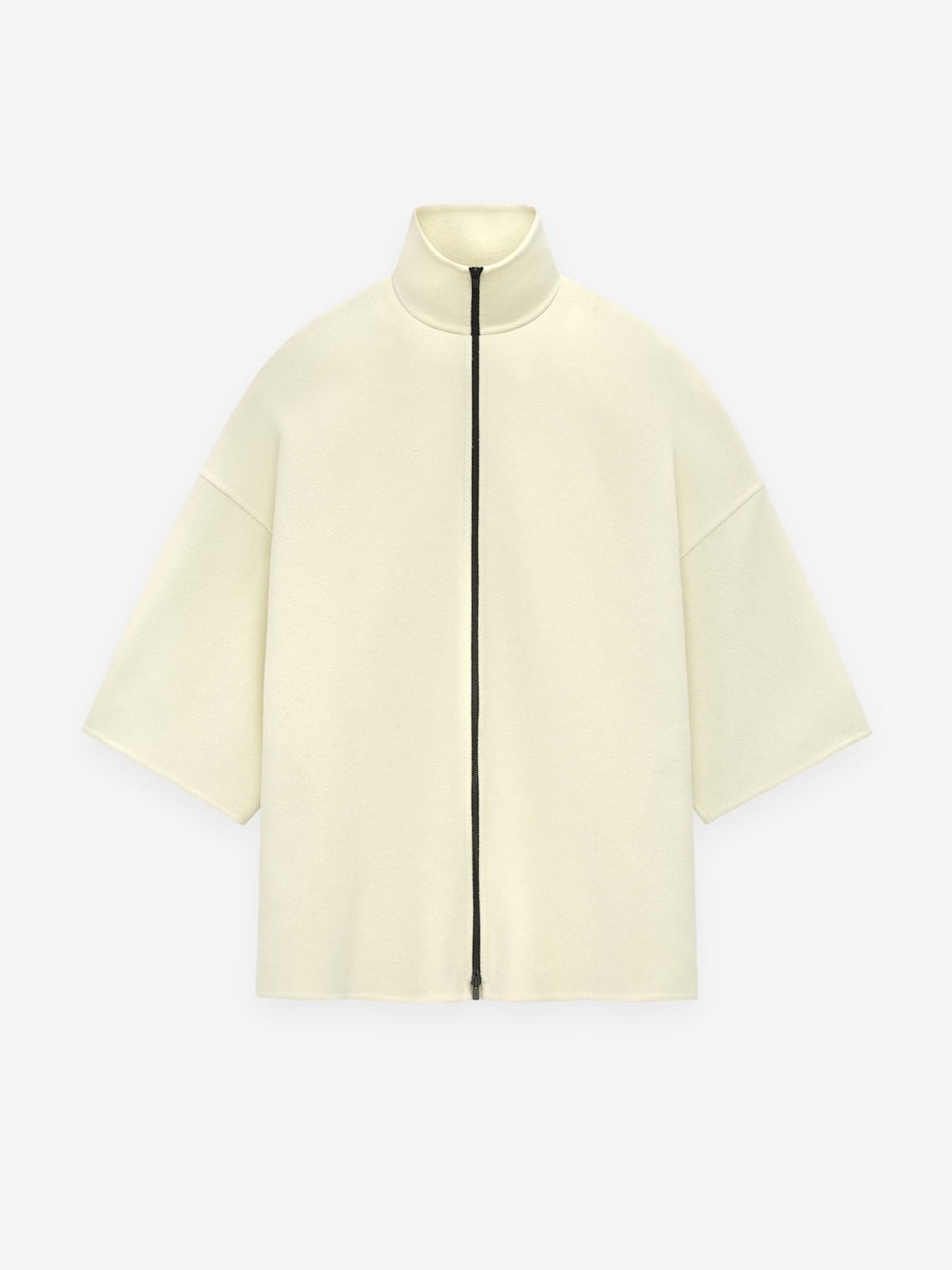 Double Wool Cashmere Short Sleeve Jacket - 1