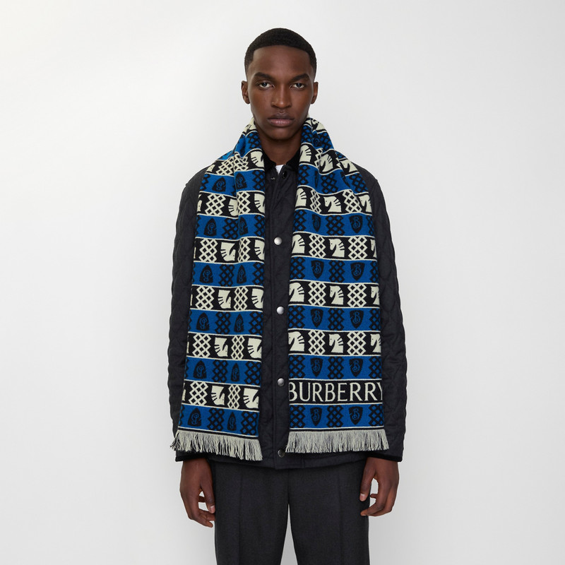 Chess Fair Isle Wool Scarf 3