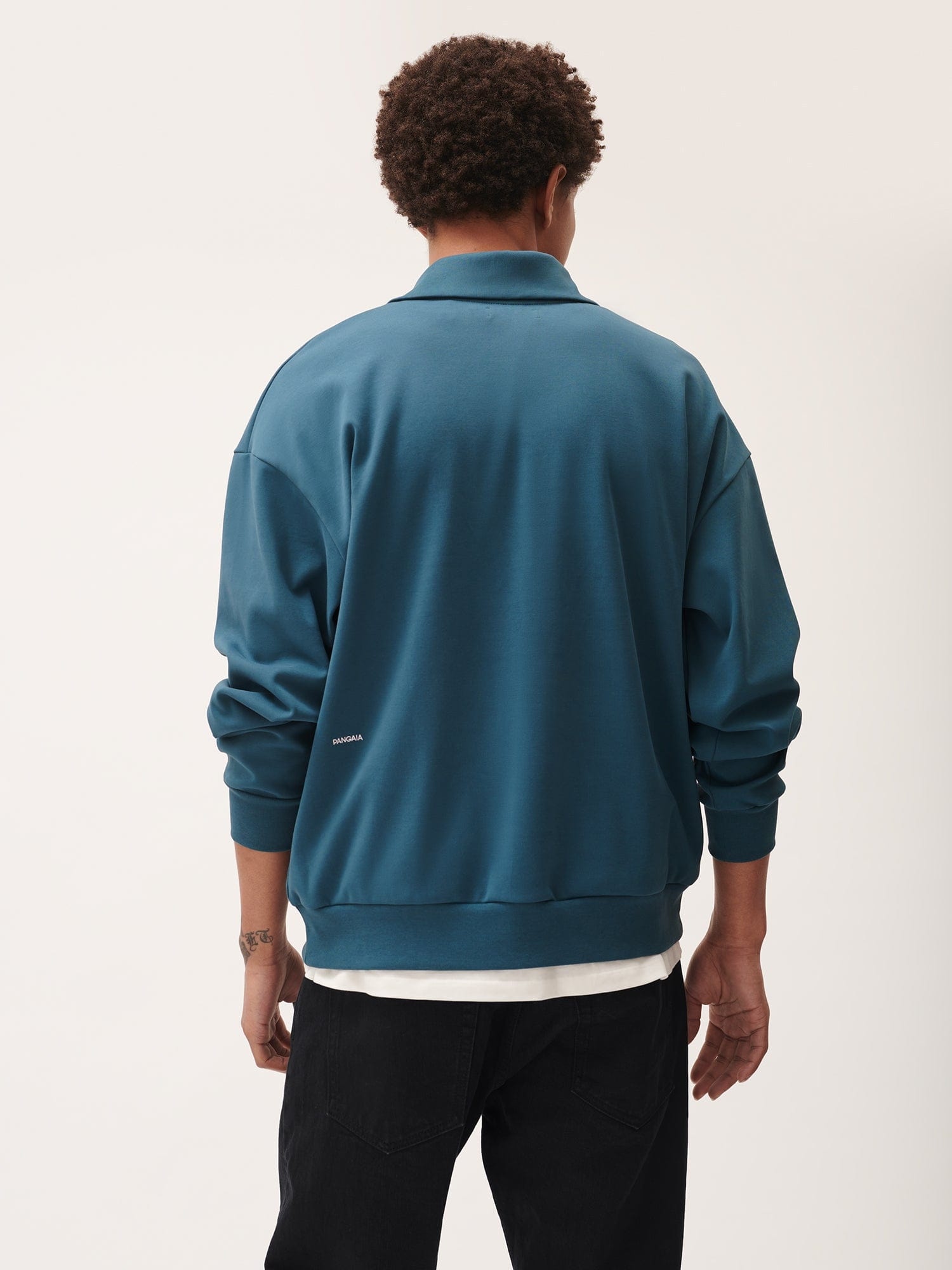 Mens Double Jersey Half Zip Sweatshirt - Storm Blue - 3