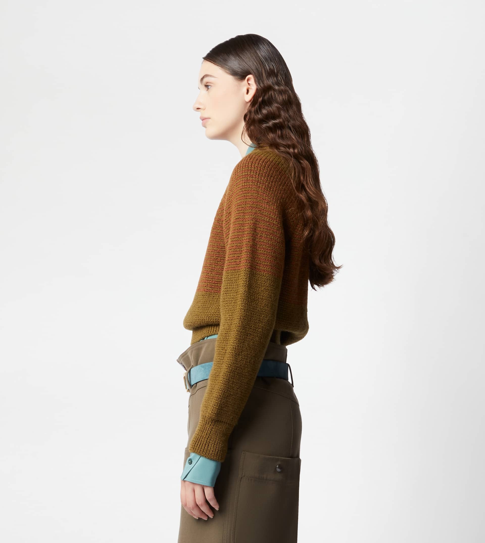ROUND NECK JUMPER - GREEN, BROWN - 4