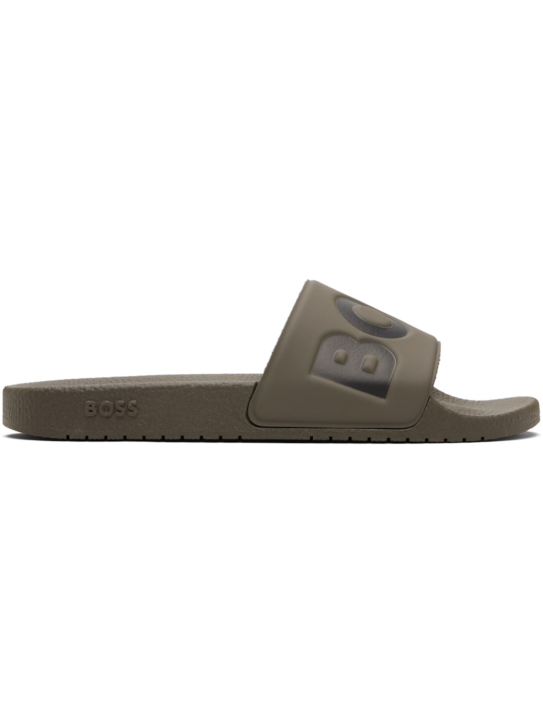 Khaki Large Logo Detail Slides - 1