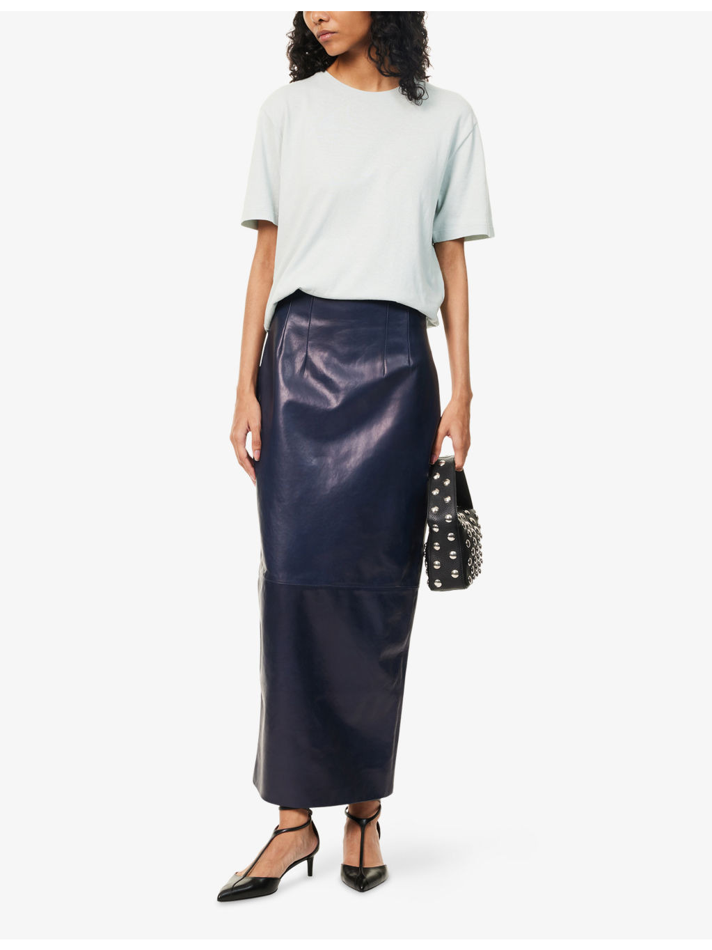 Loxley Mid-Rise Leather Midi Skirt - 2
