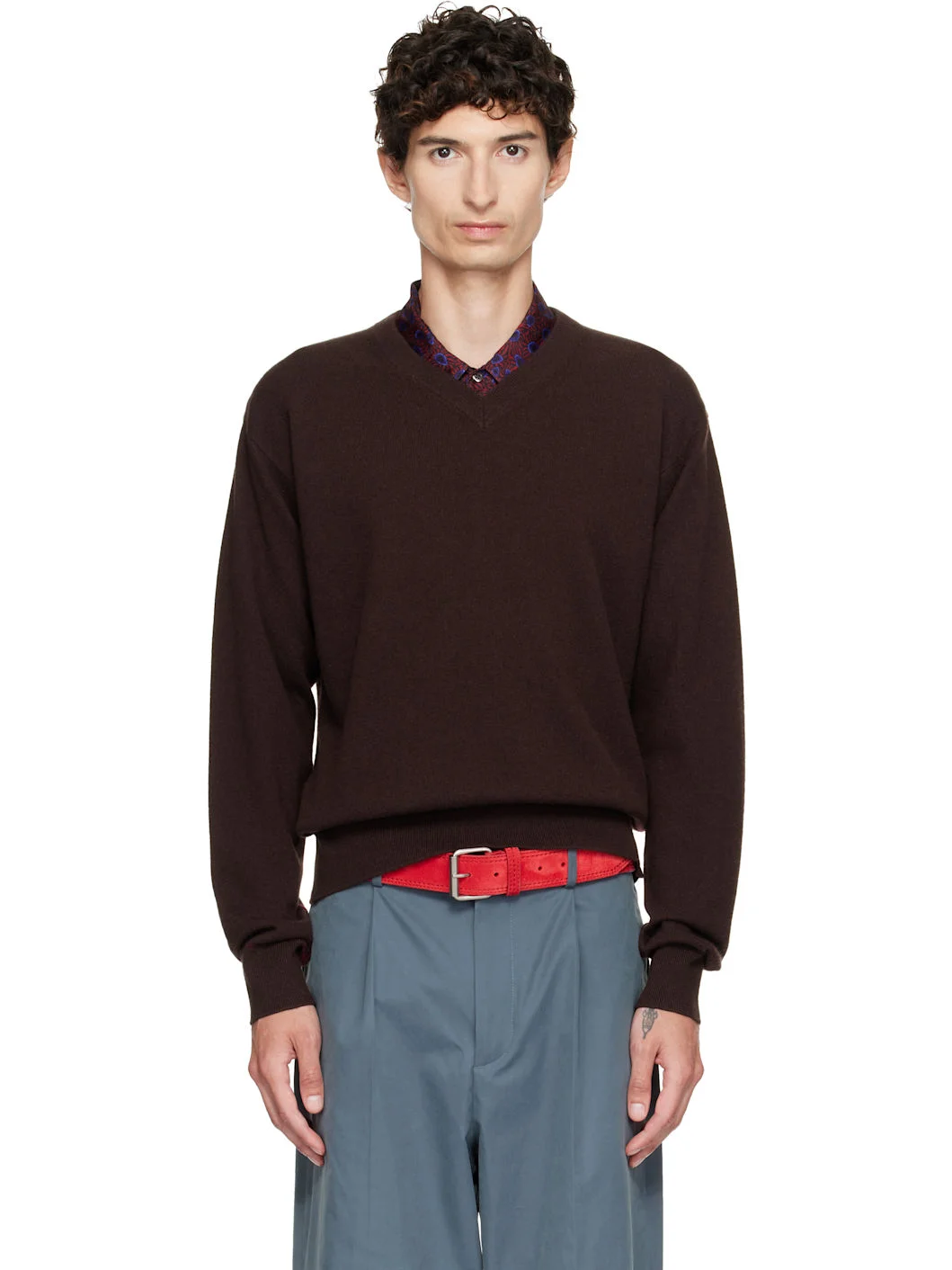 Brown Cashmere Sweater - 1