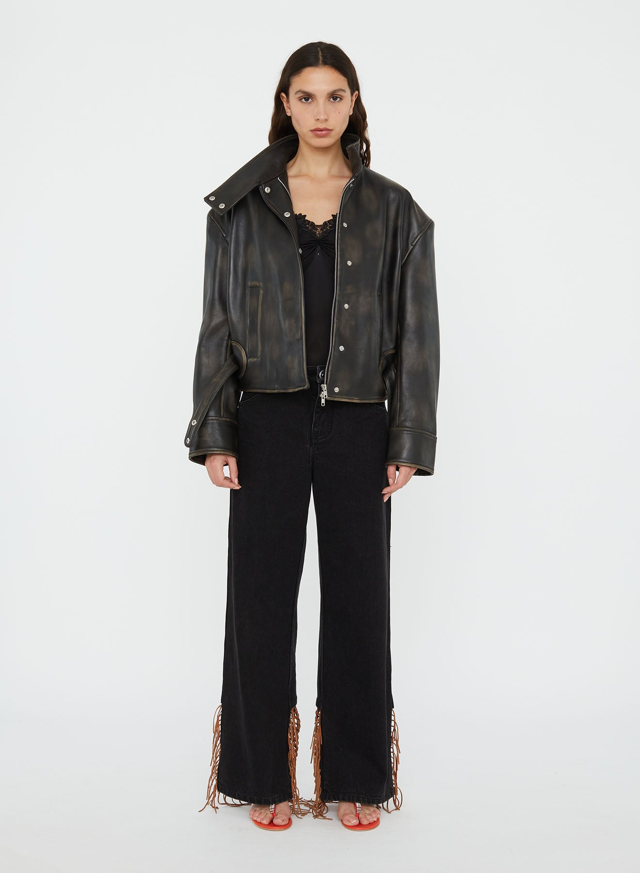Burnished Eddie Leather Jacket - 4