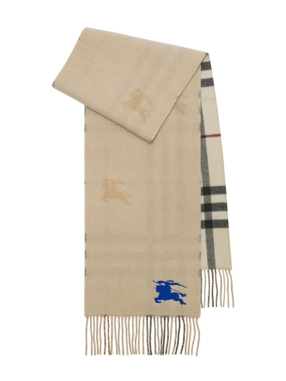 reversible check cashmere scarf - 2