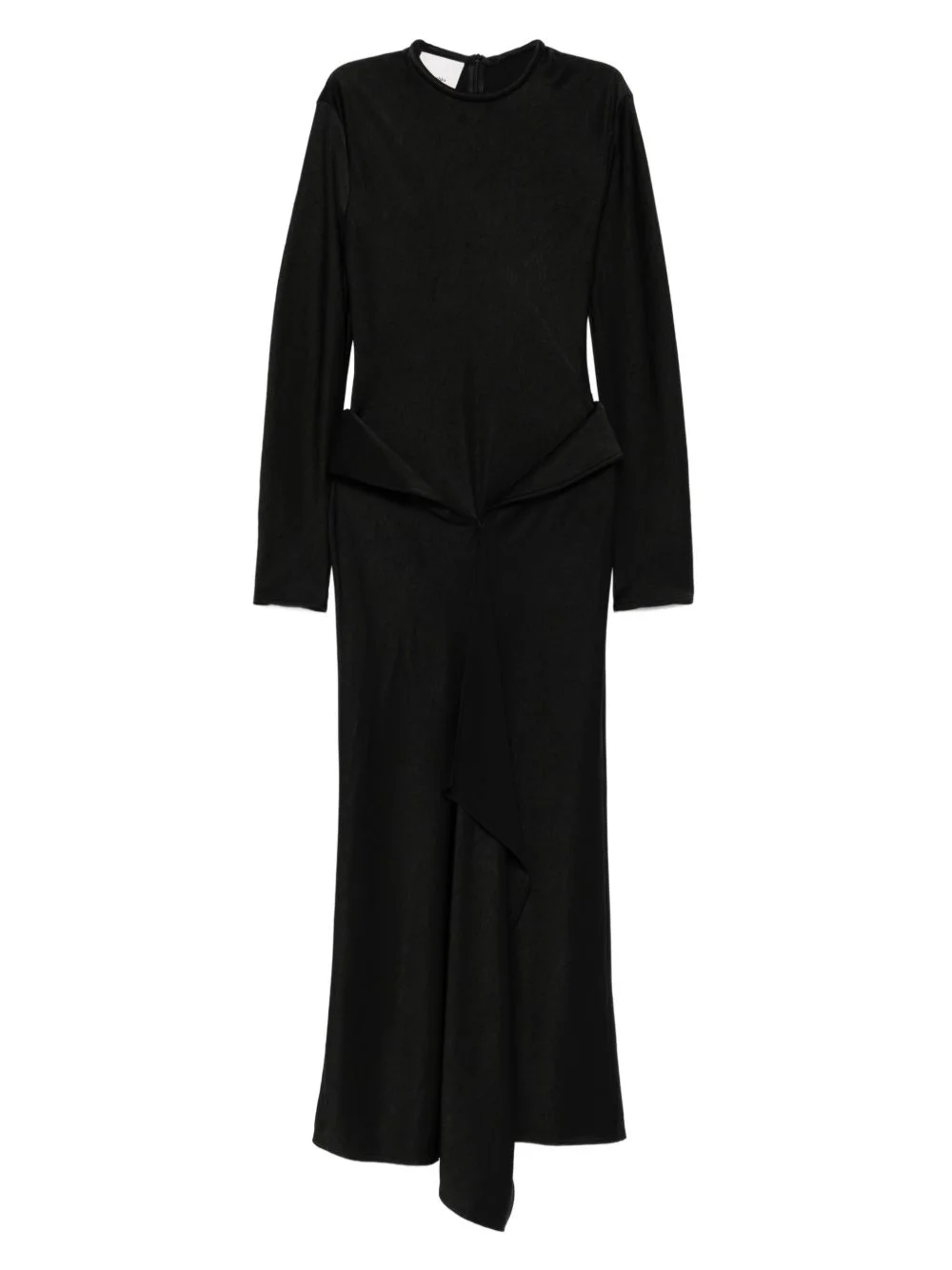 crew-neck draped maxi dress - 1