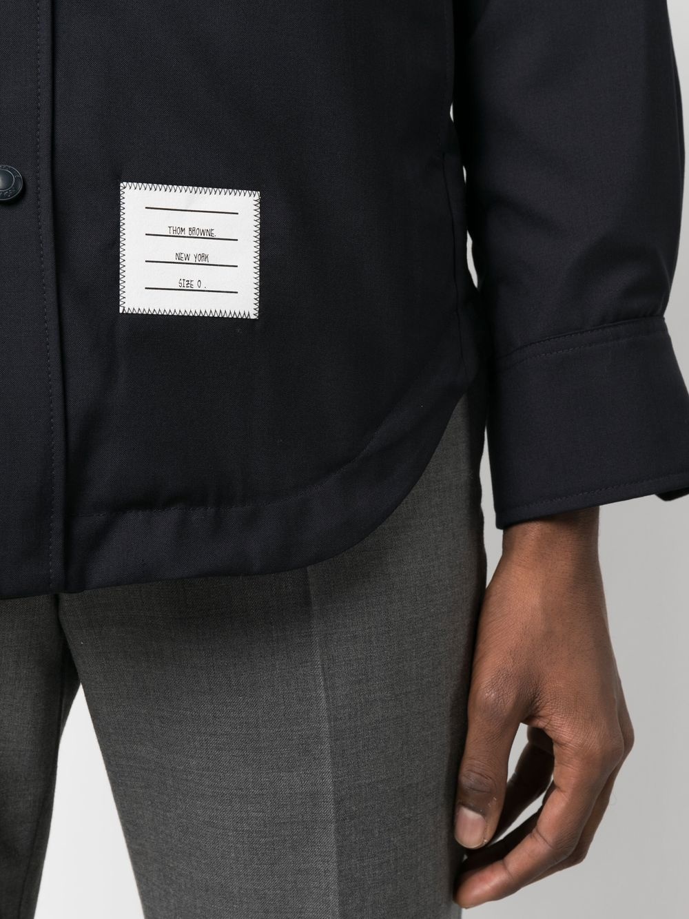 stripe-detail press-stud shirt - 5