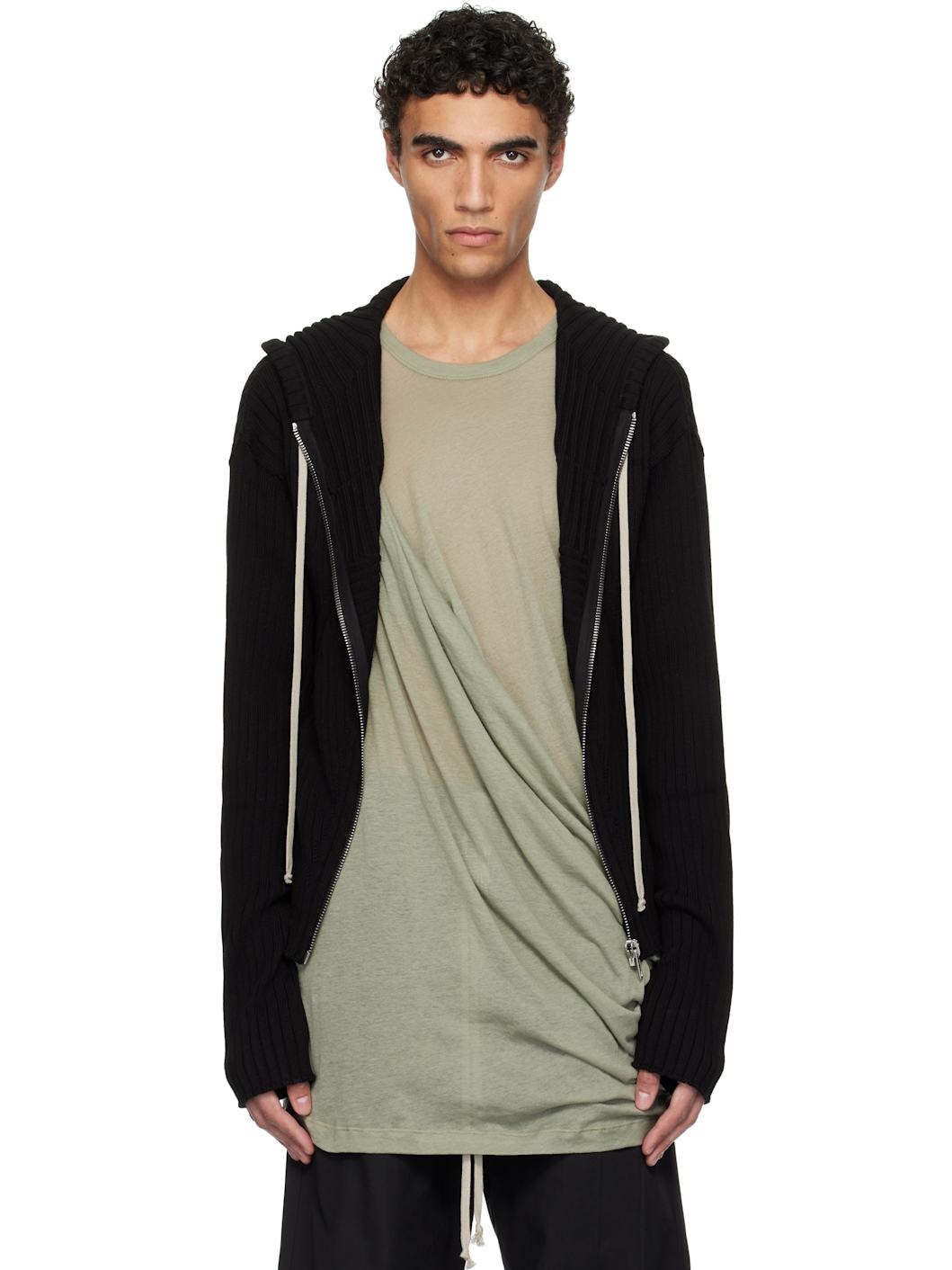 Black Hollywood Zipped Hoodie - 1