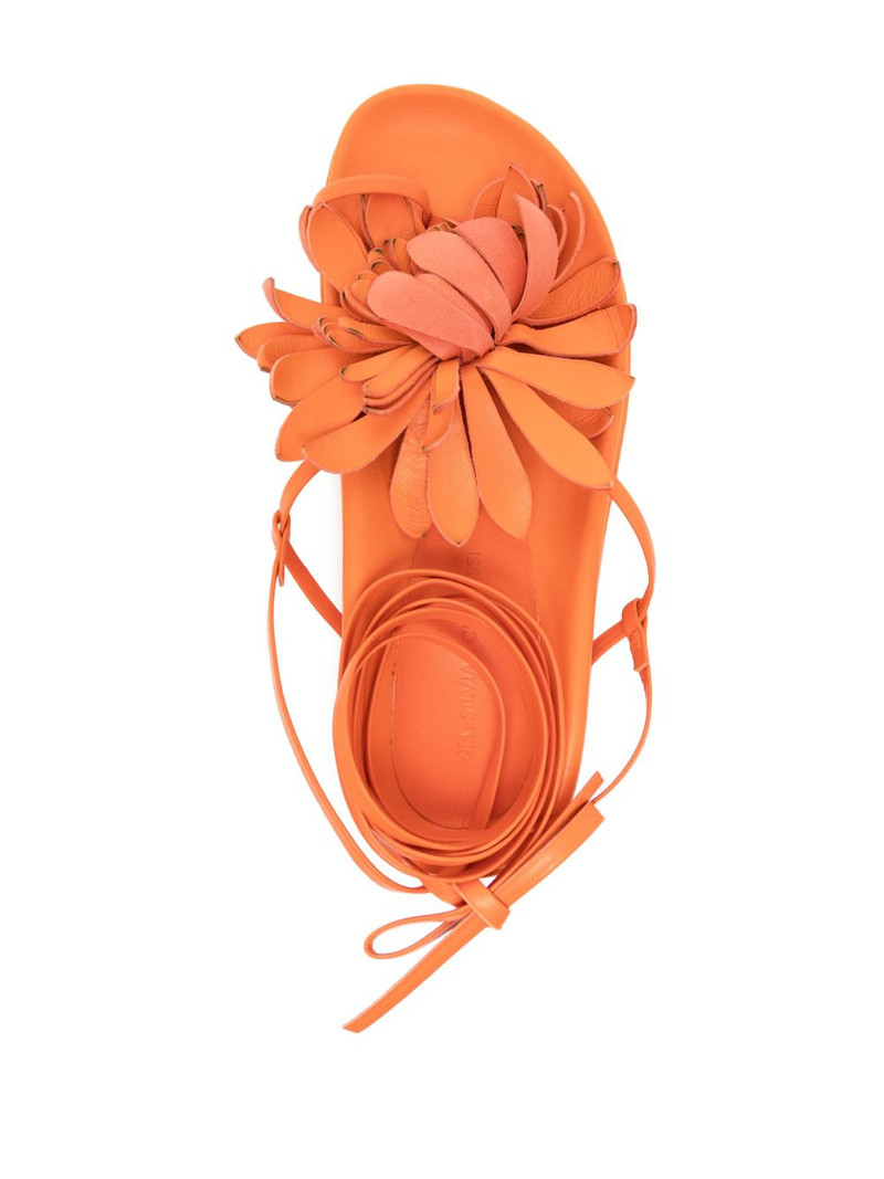 Idania floral-appliqué leather sandals 4