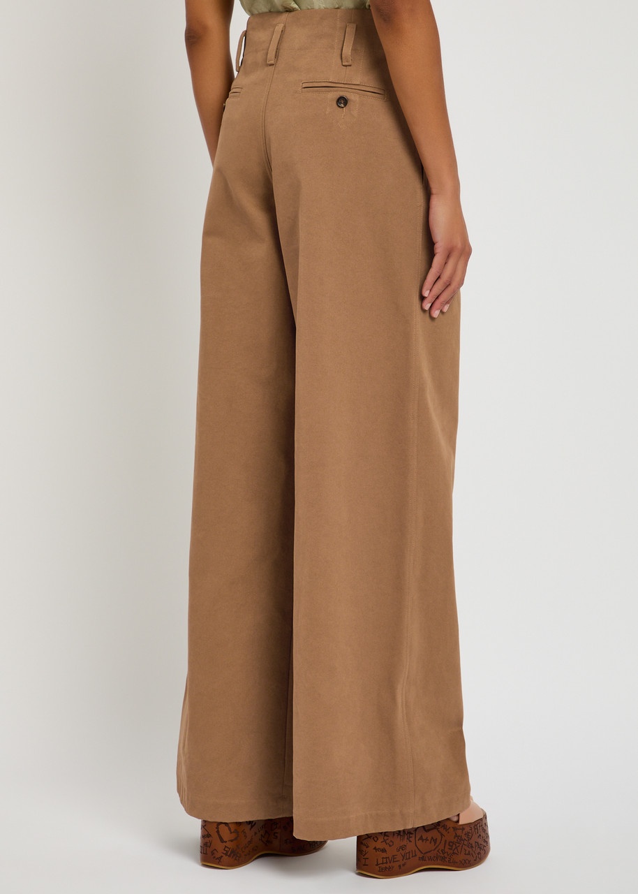 Chloe Wide-leg Canvas Trousers - 3