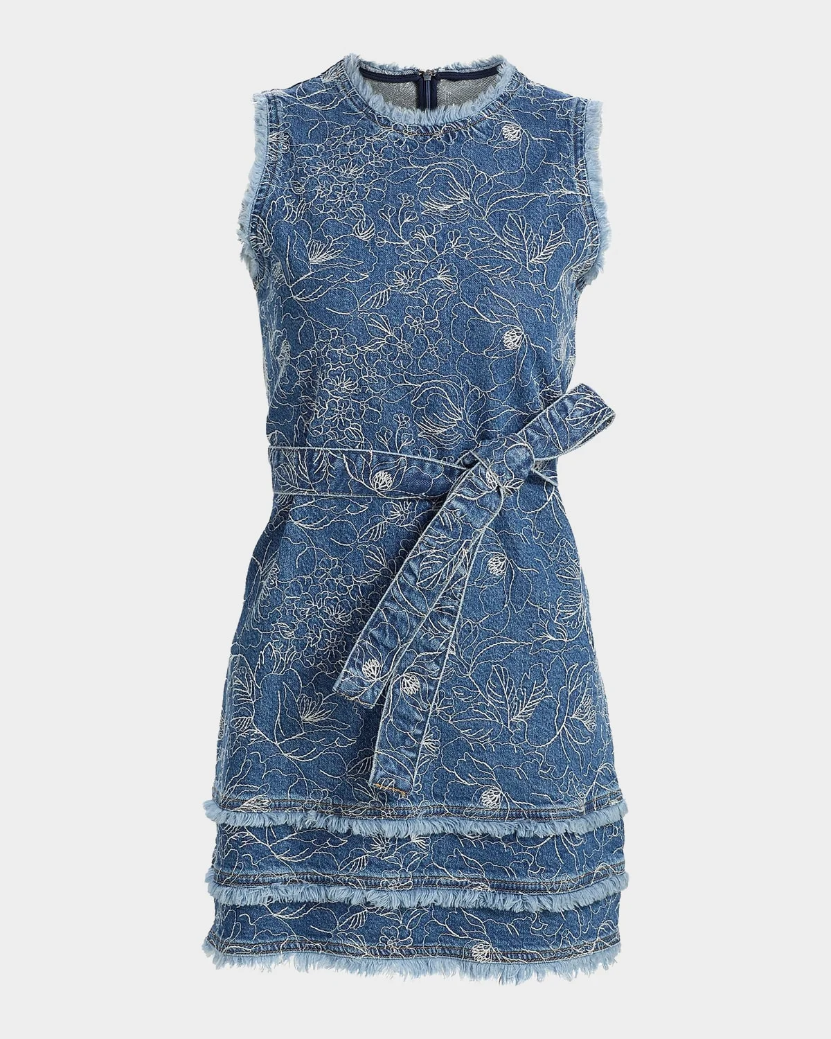 Mindie Garden Doodle Denim Mini Dress - 1
