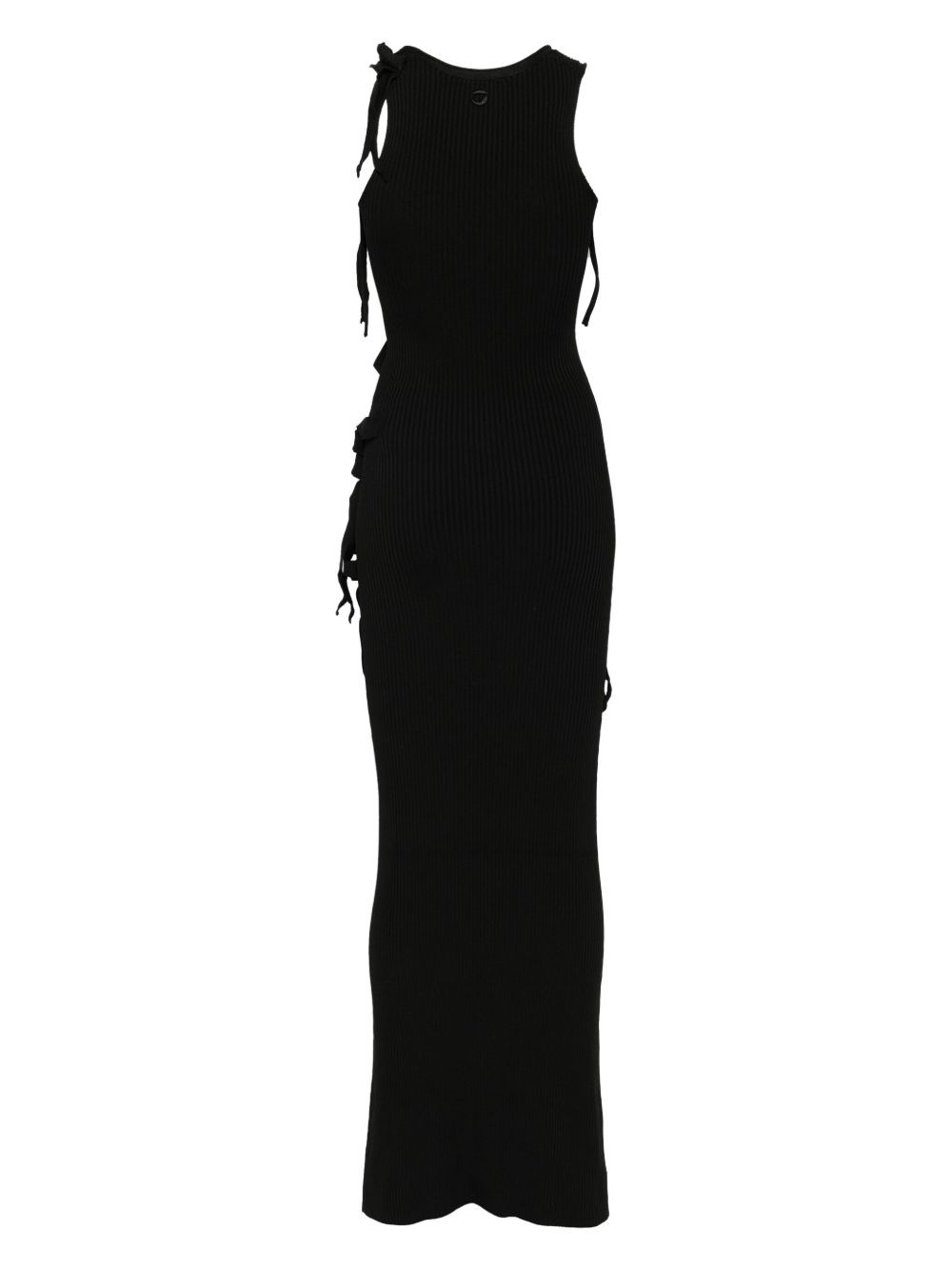 ribbon-detail knitted maxi dress - 2
