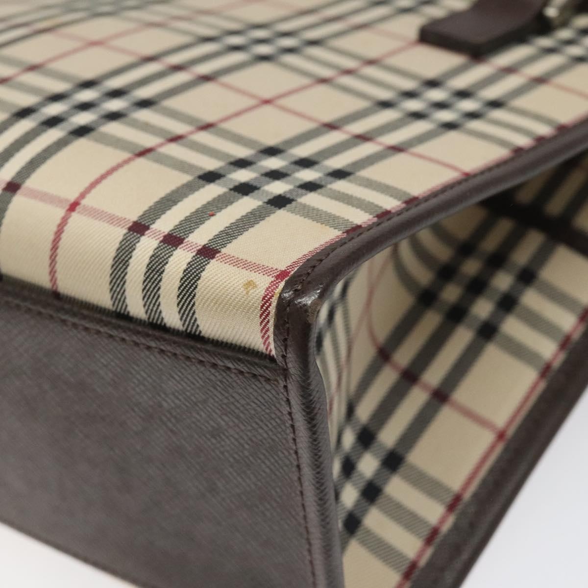 Burberry Nova Check Hand Bag Canvas Beige - 12