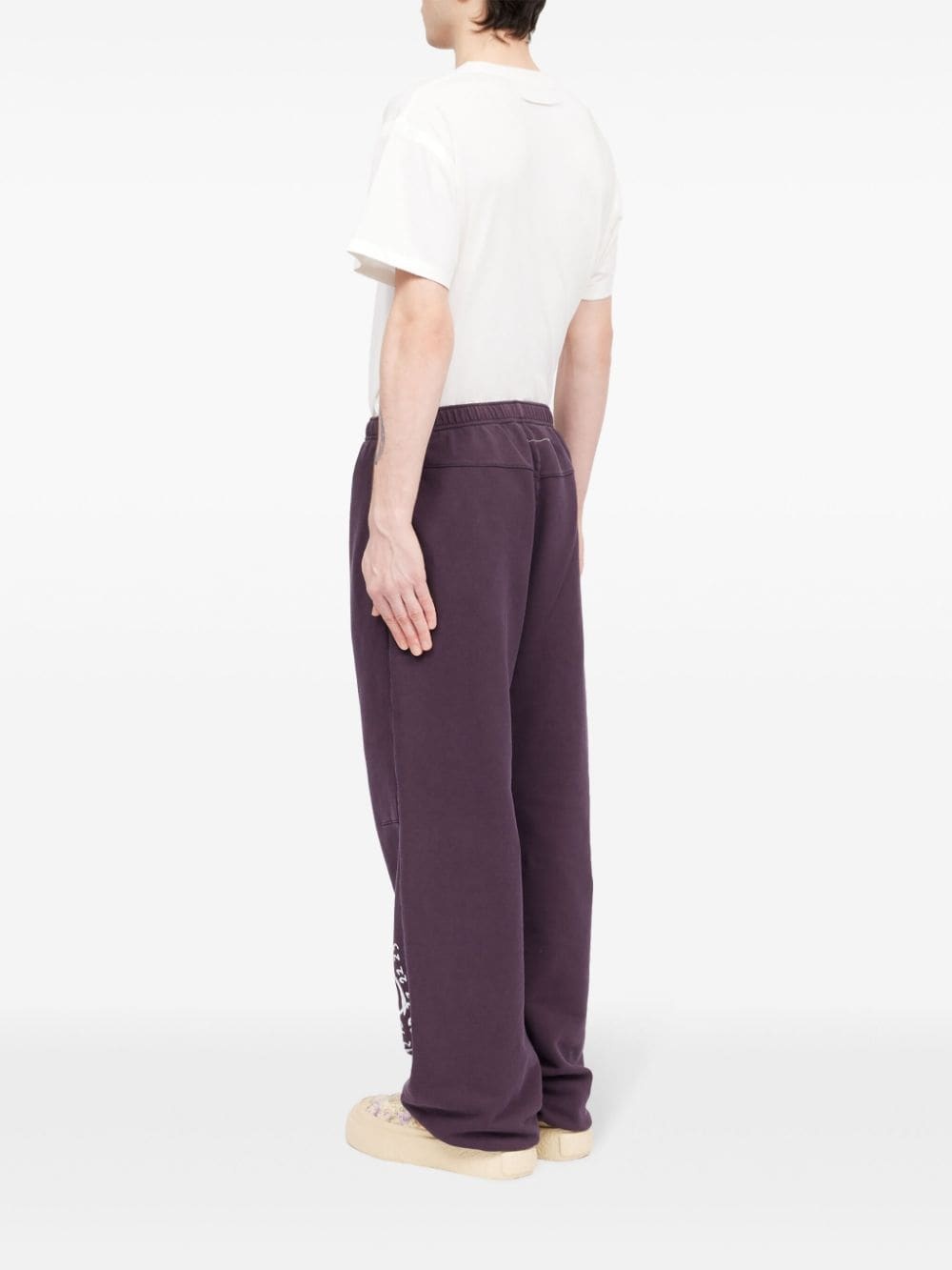 Numbers-print cotton track pants - 5